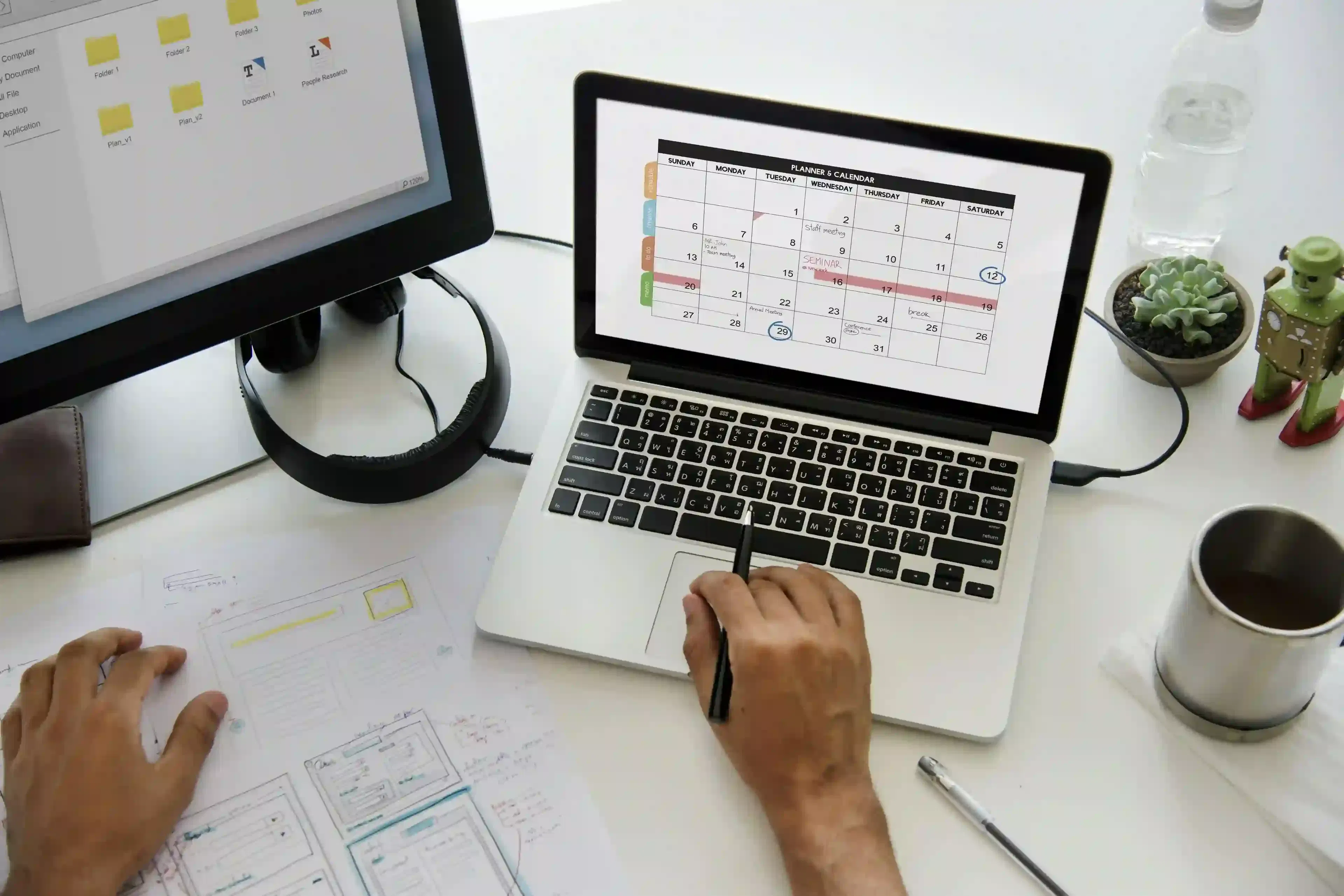 software technology professional working on software project in modern office