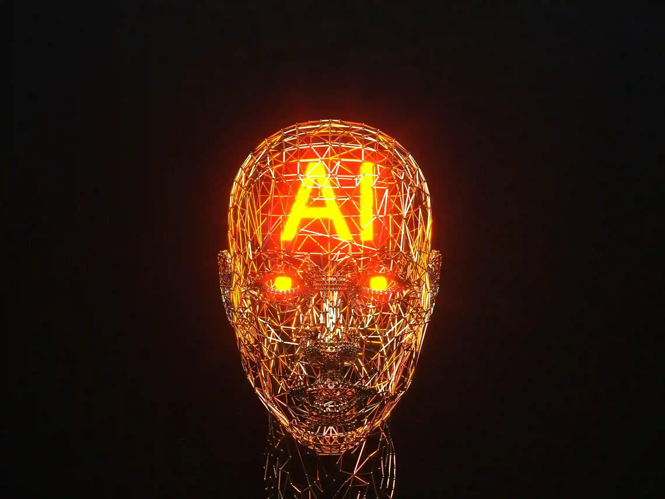 AI cloud robot head concept for code generation tools