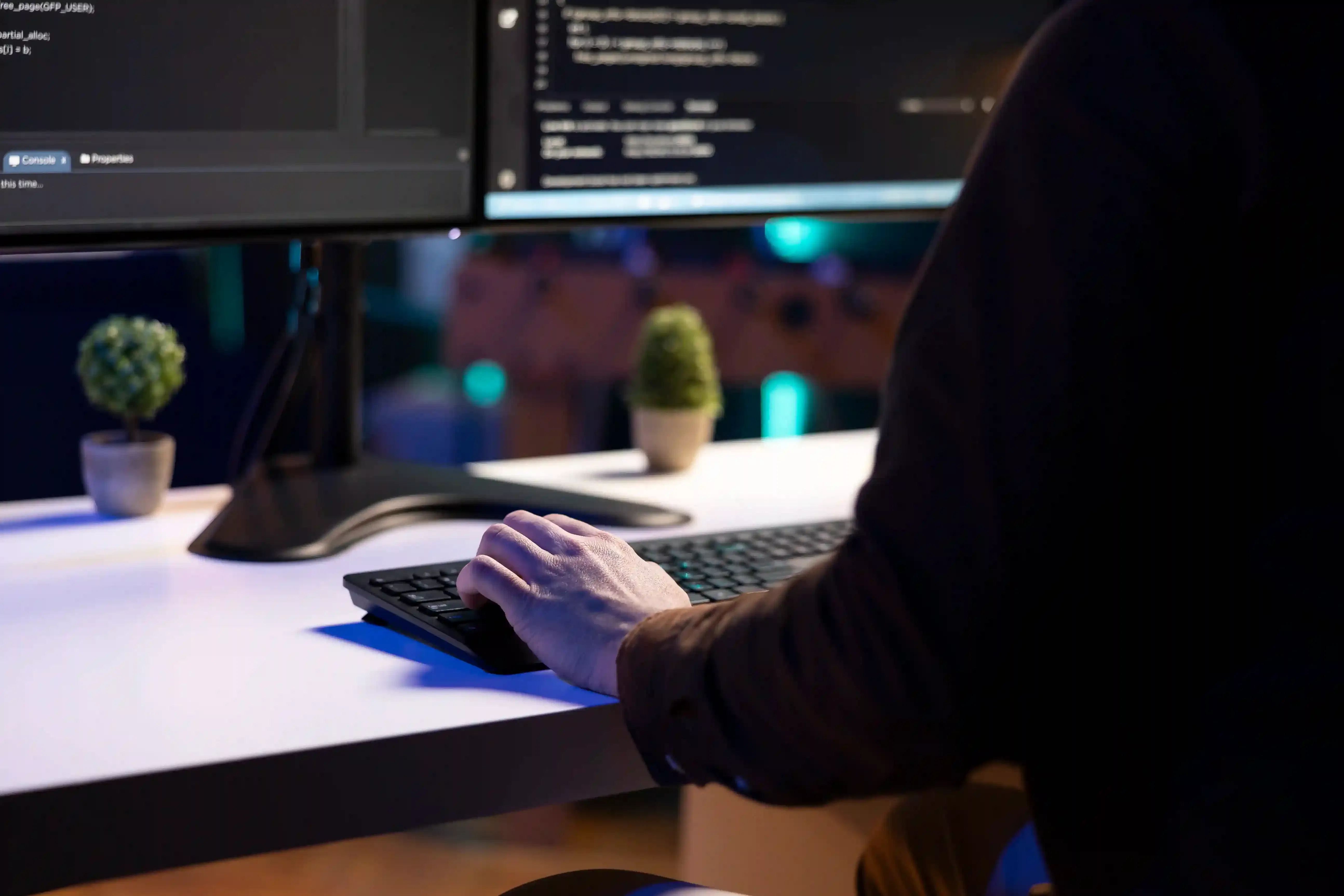 Developer coding
