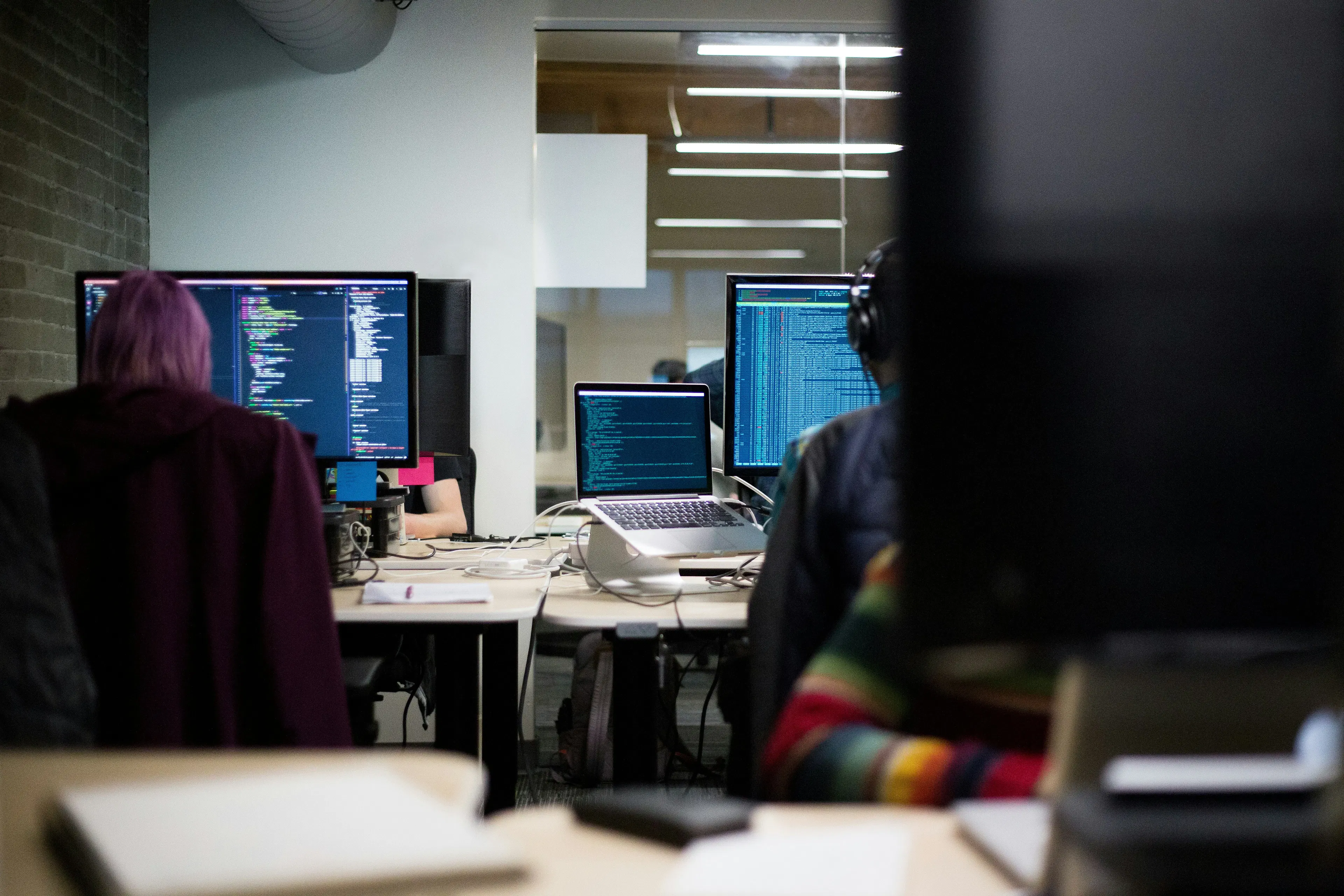 UX/UI design professional working on software project in modern office