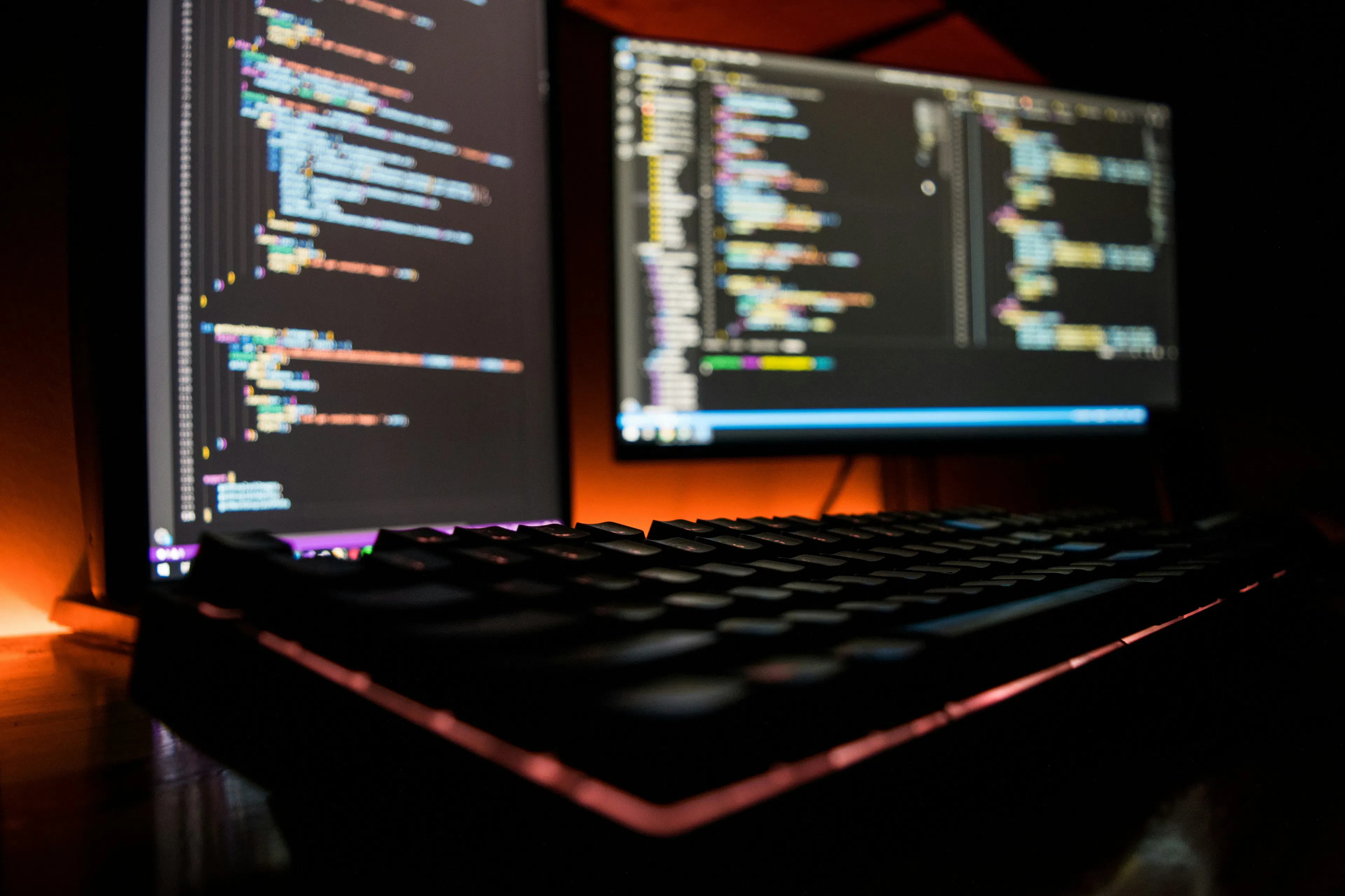 DevOps practices professional working on software project in modern office