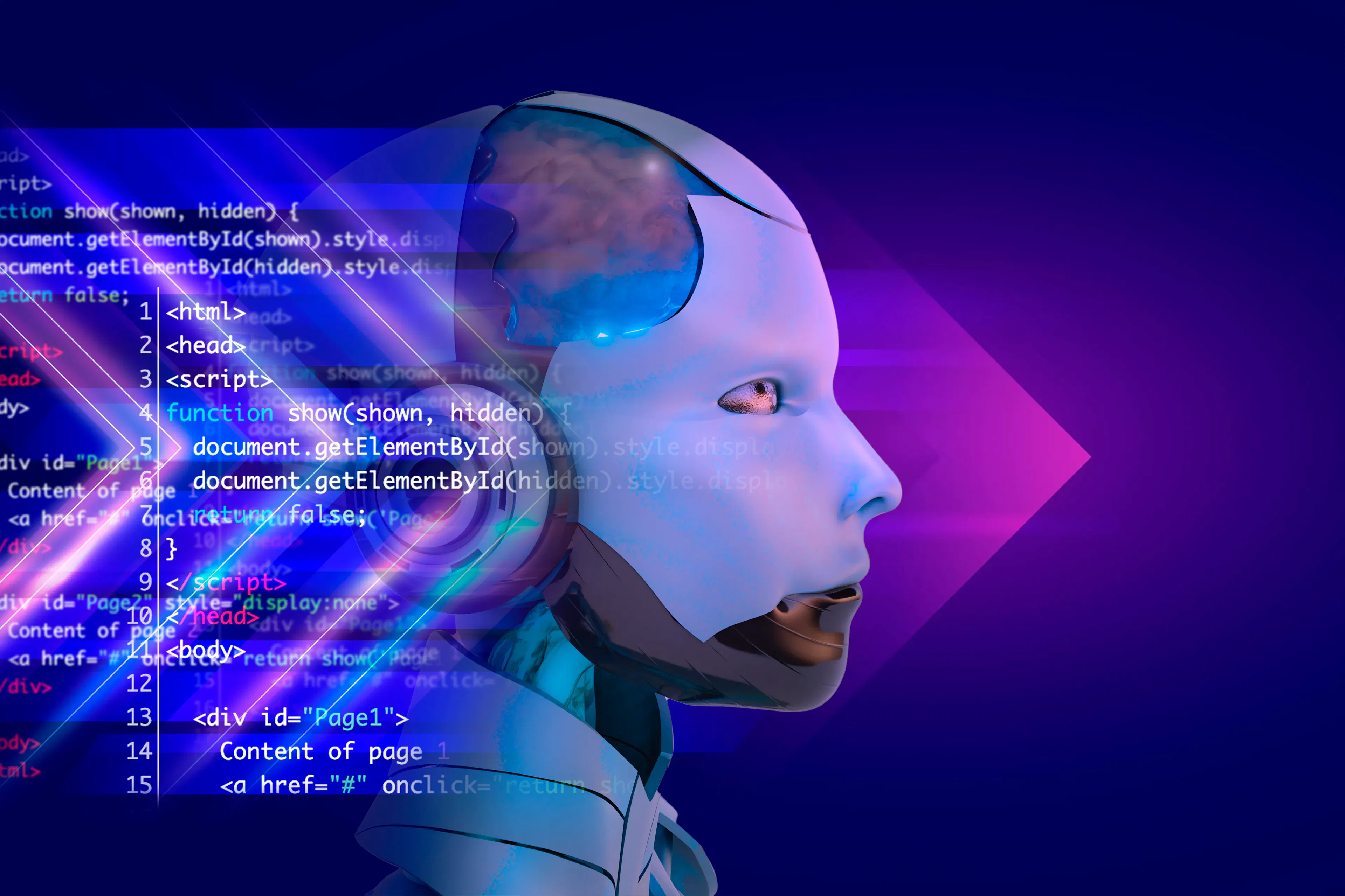 programmer working on AI technology code