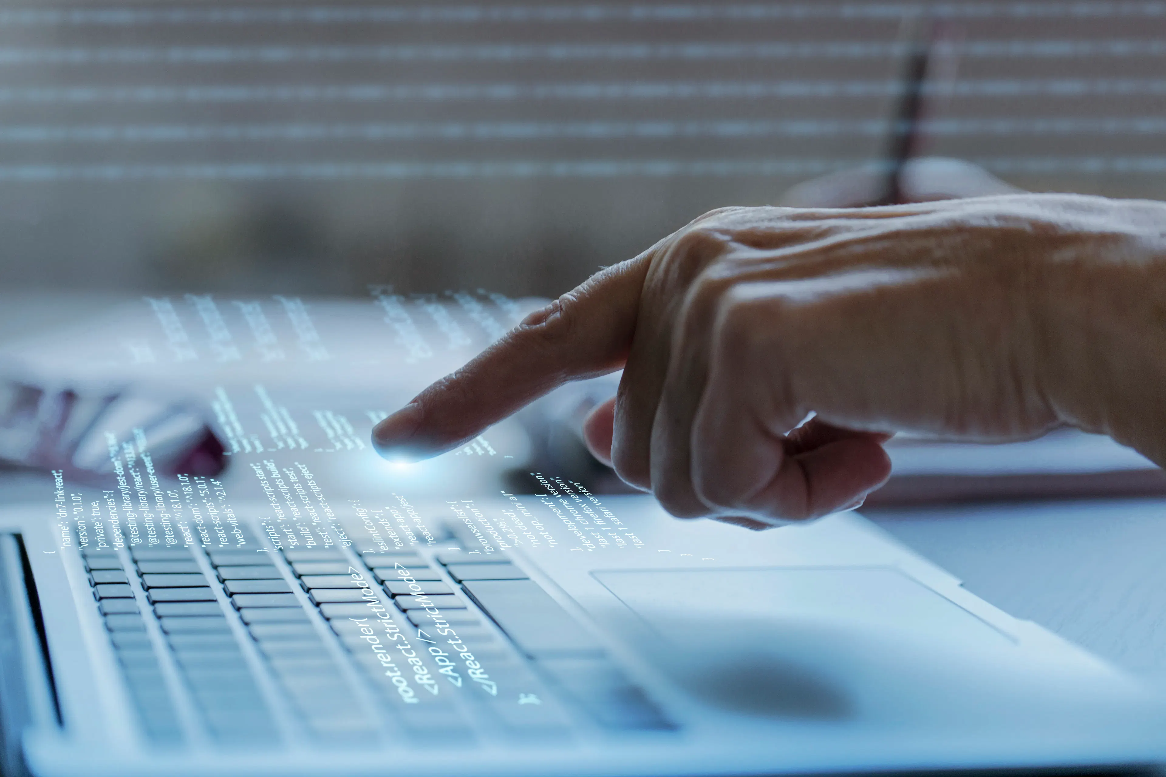 developer working with code in programming environment