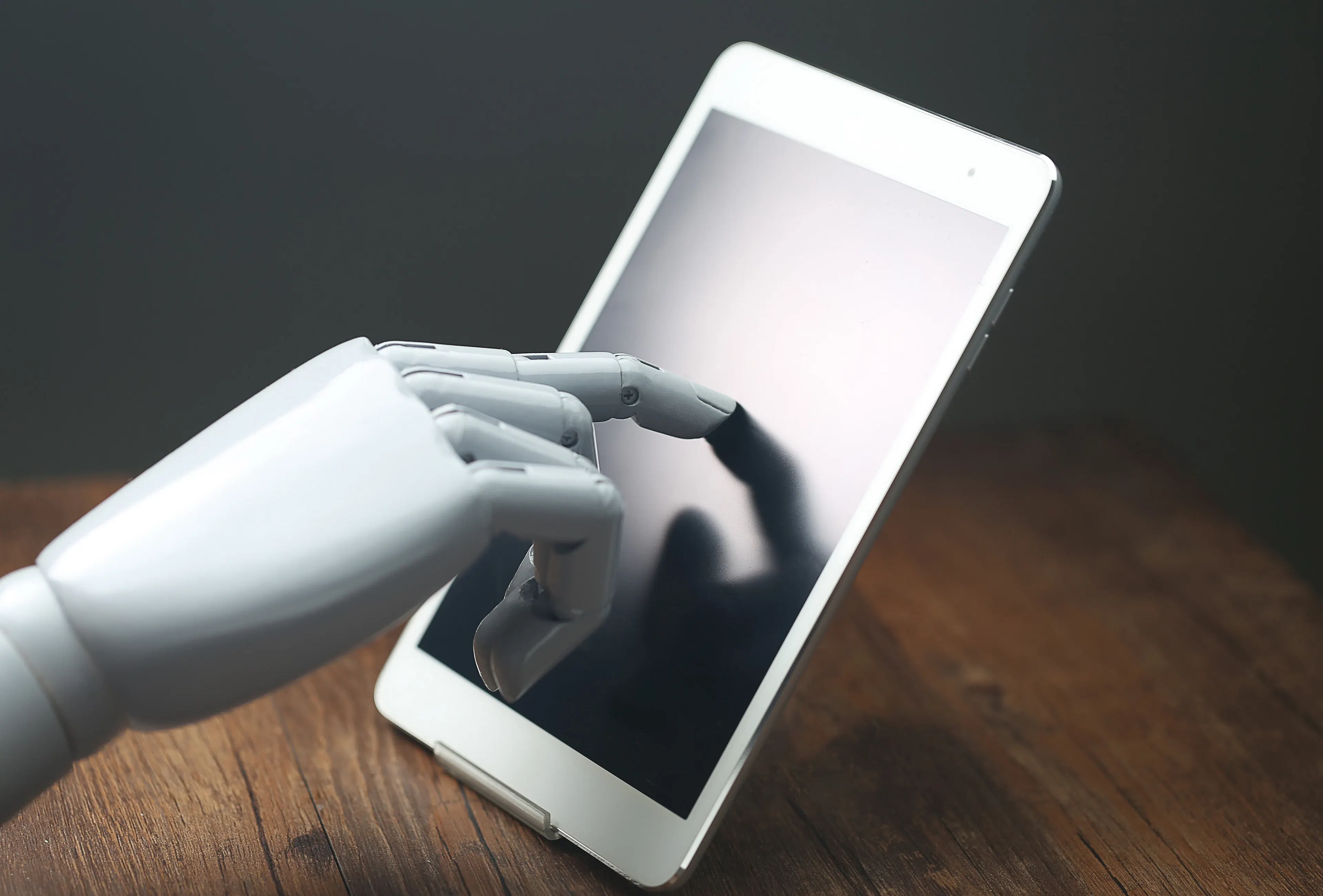 AI robotic operations displayed on tablet interface