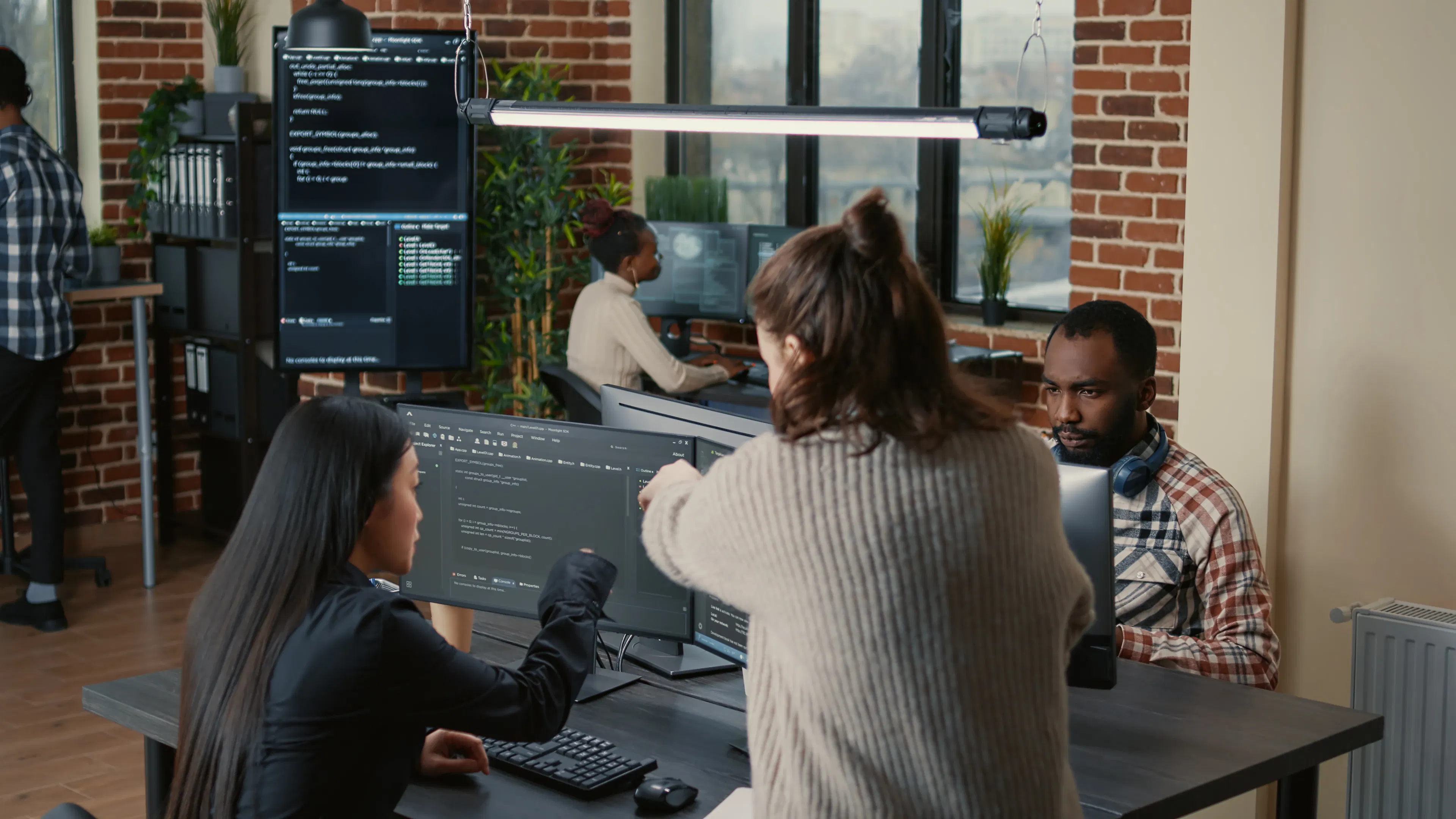 programmer working on software outsourcing code