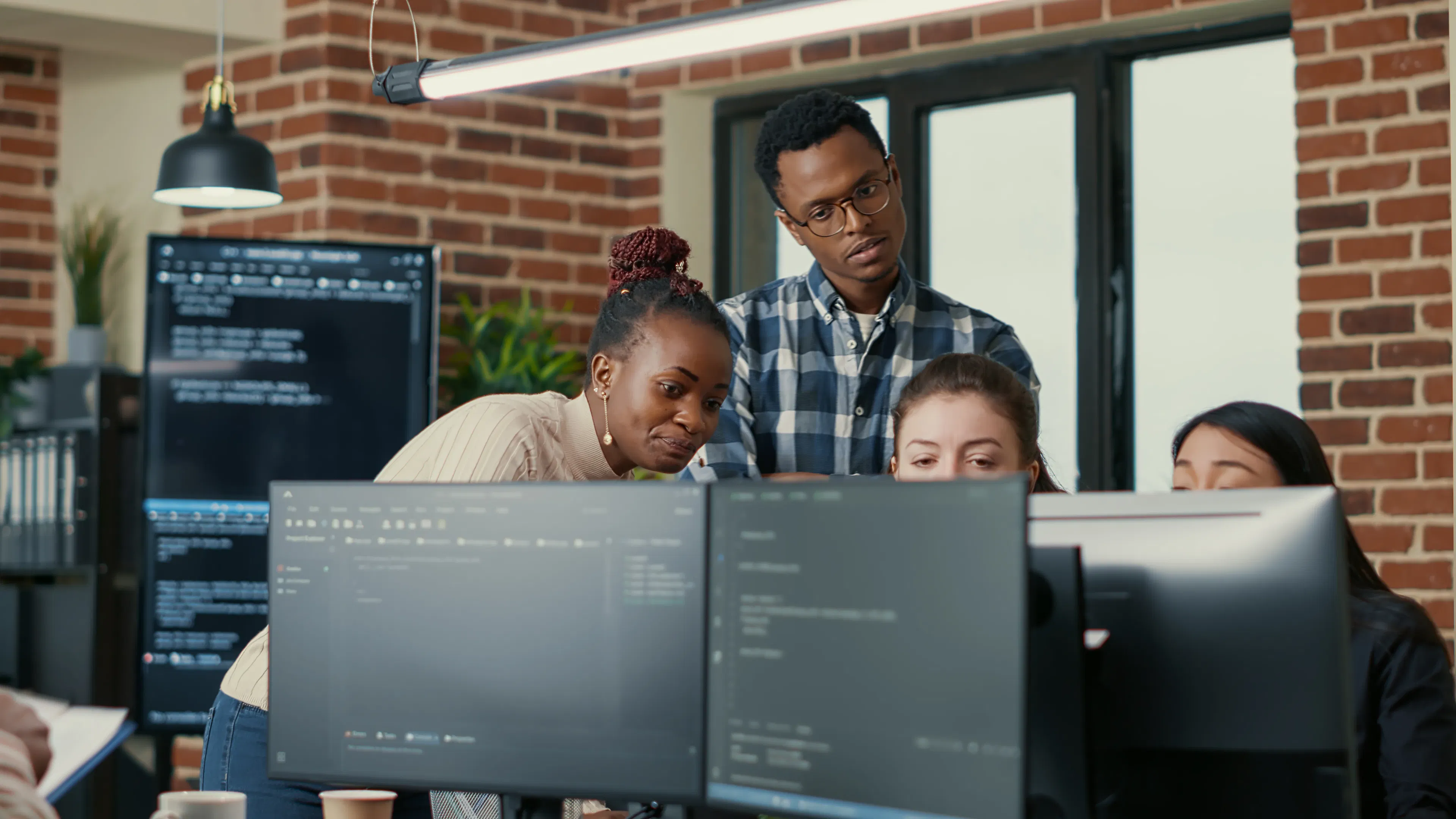 programmer working on data analysis code