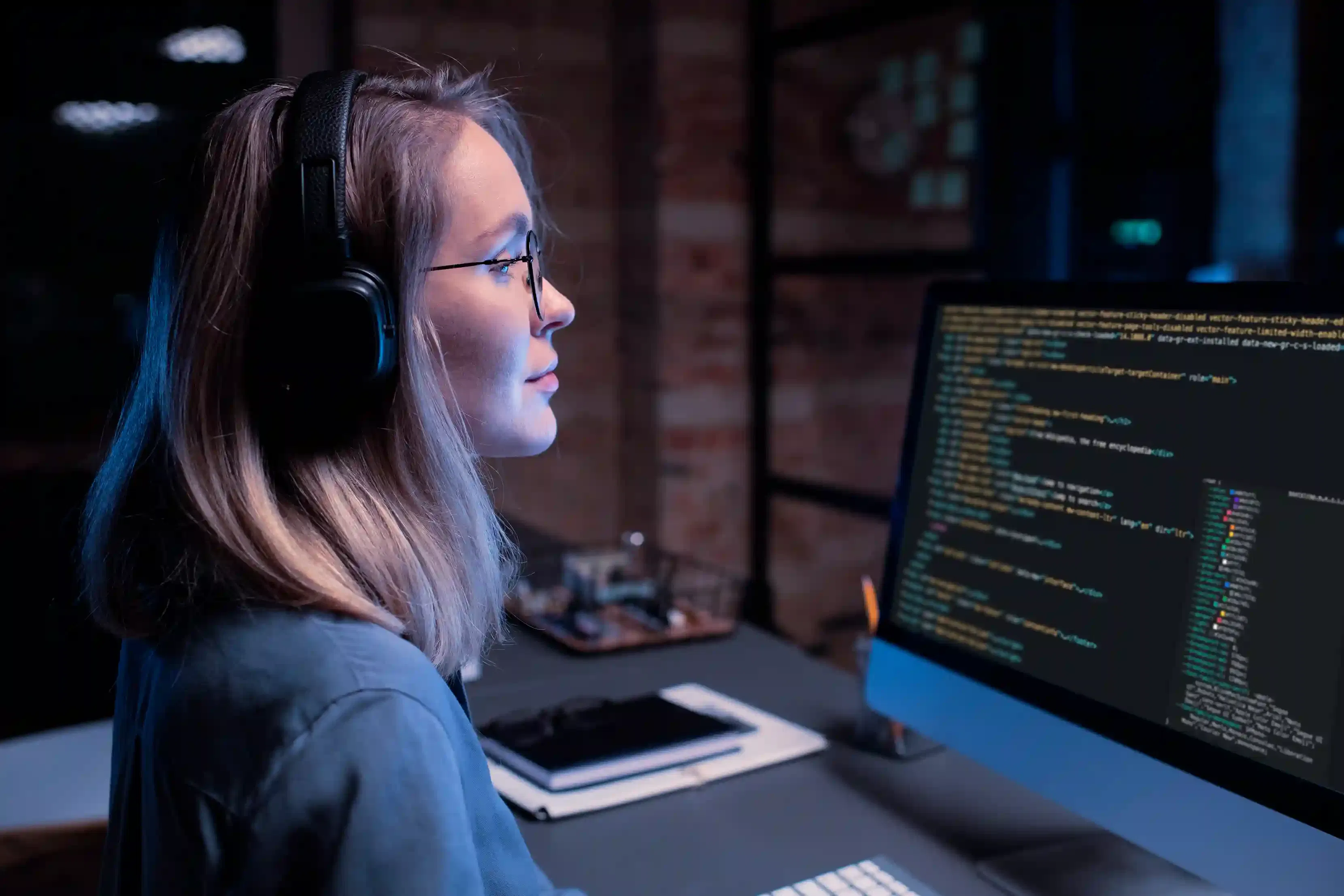 HTML and CSS development concept with programming collage