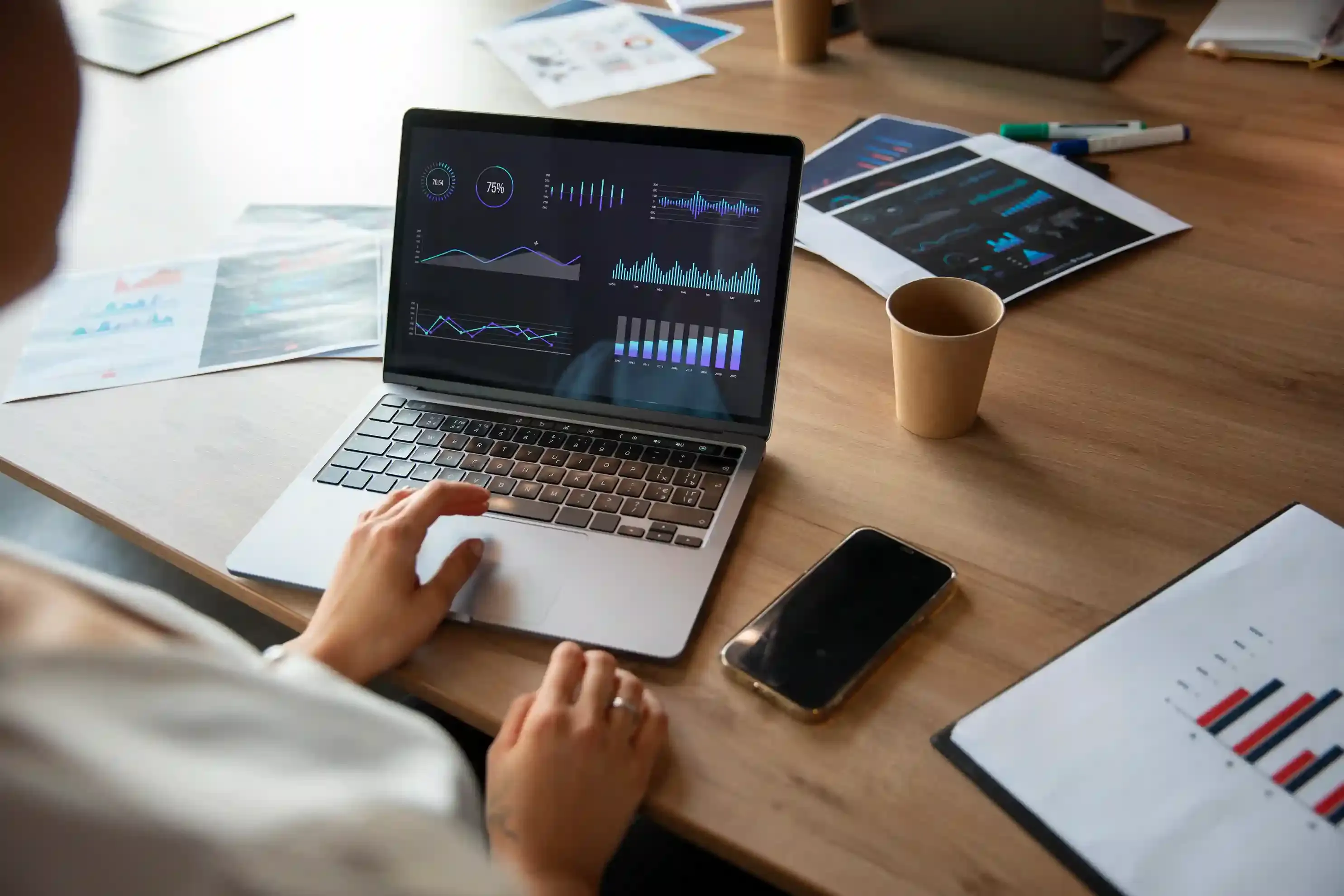 data analytics chart showing software development business metrics