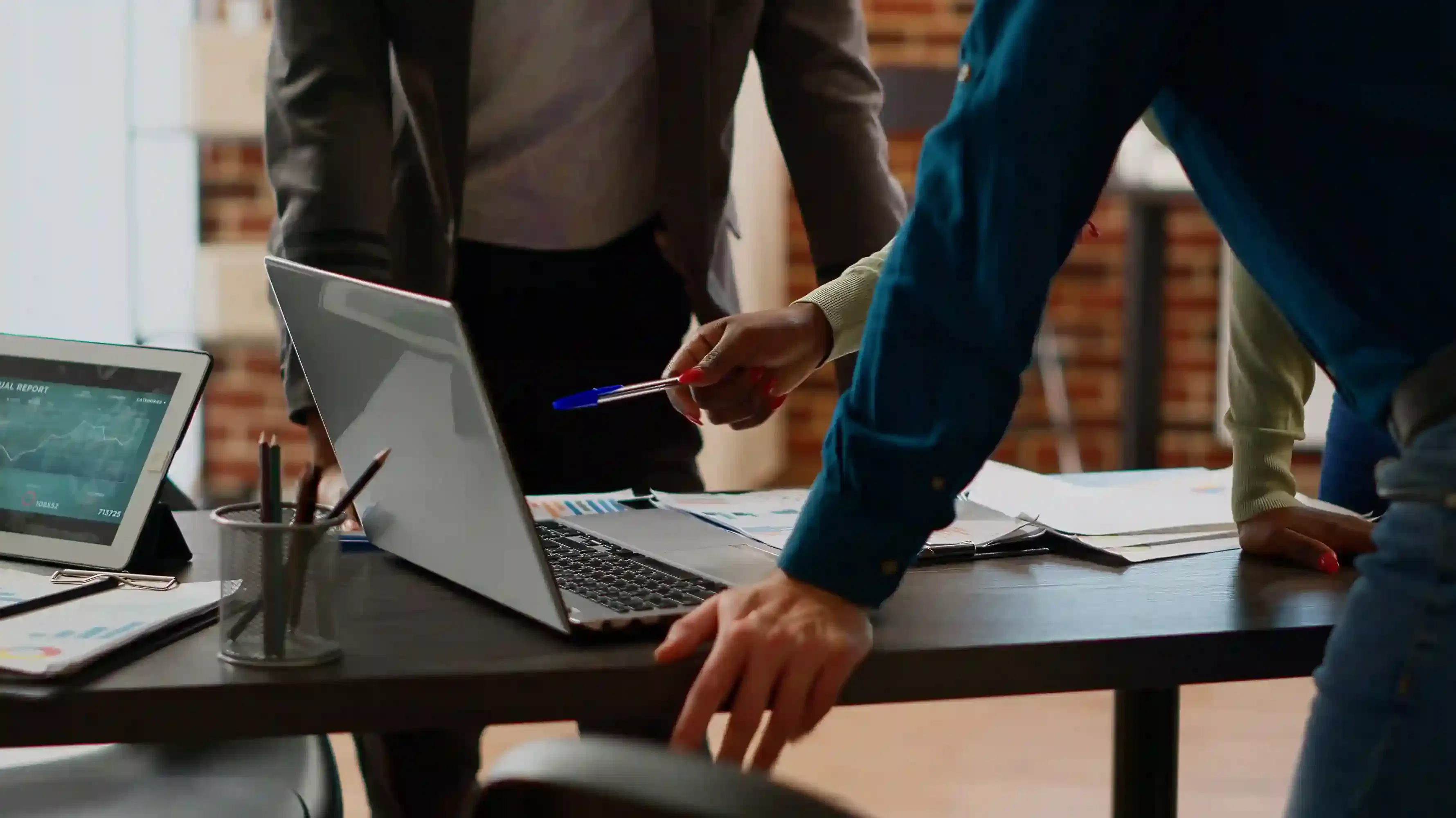 remote software development professional working on software project in modern office
