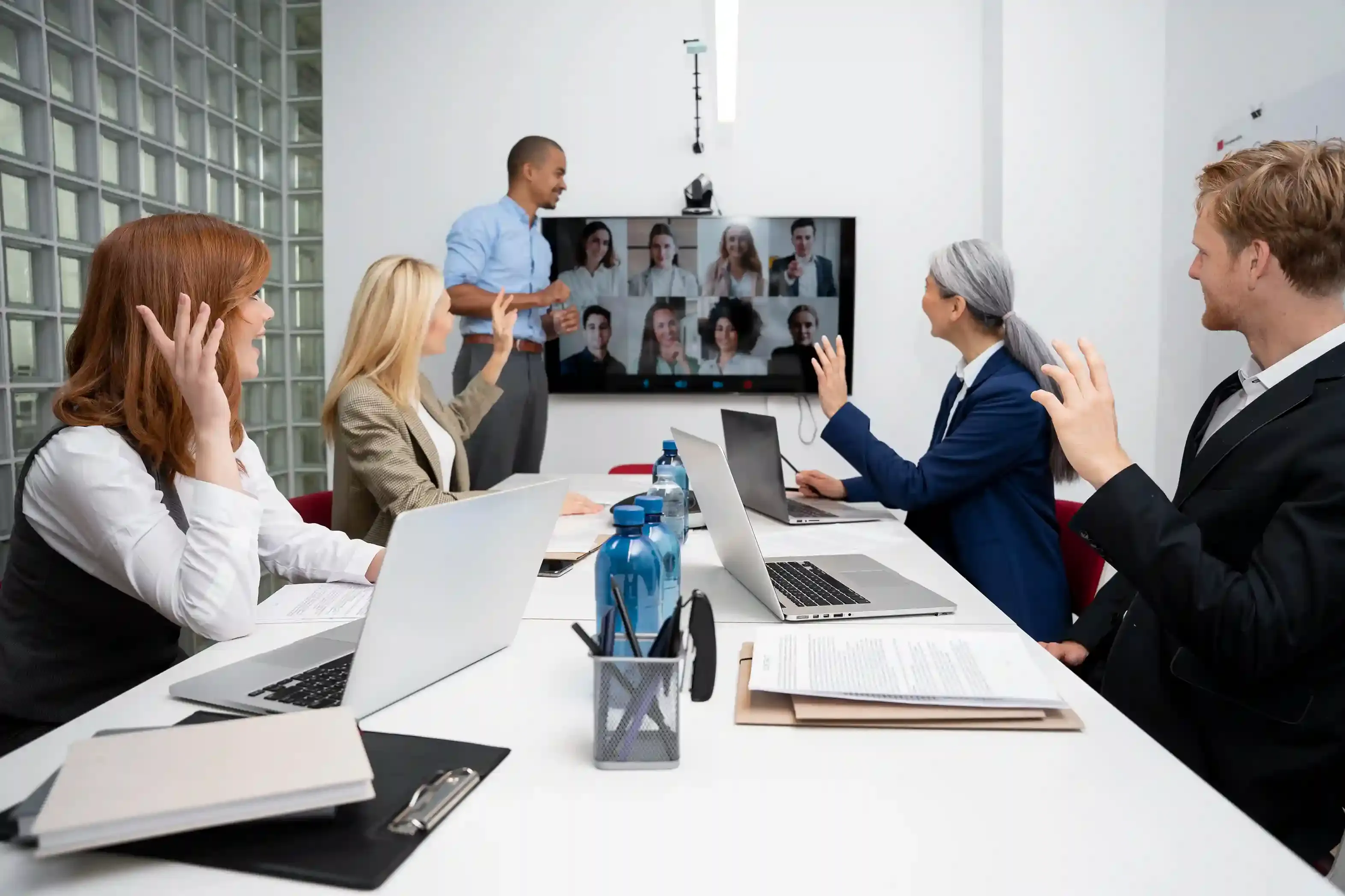 close-up of business team working together on dedicated development team