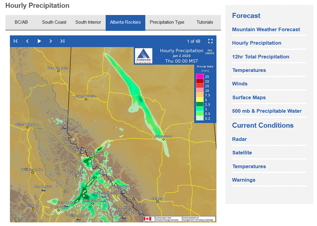 Alberta Rockies added to Mountain Weather Forecast