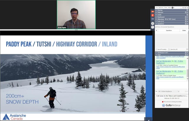 Drew Nylen presents at March 25 webinar on conditions in the Yukon and the transition to spring.