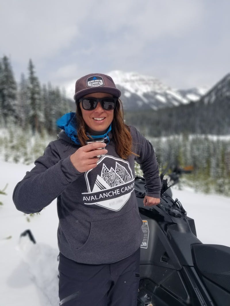 South Rockies Field Team Member Lisa Larson wearing the Ole Originals AvCan Hoodie