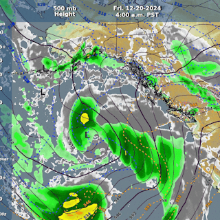 animation of forecast storms hitting west coast of Canada