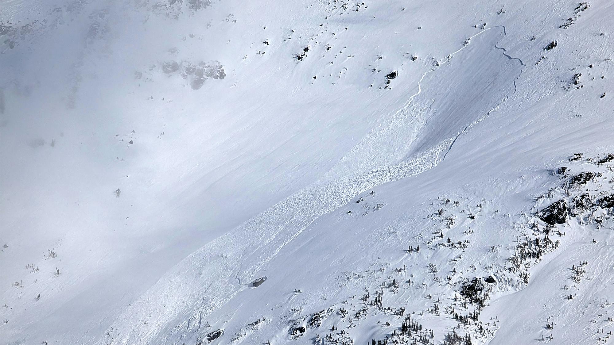 avalanche on large alpine slope