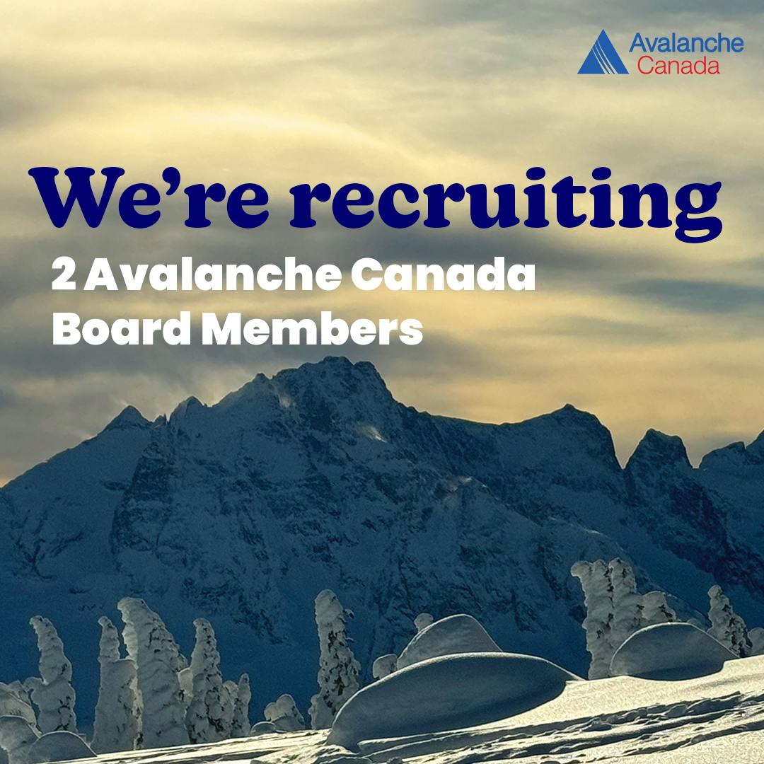 Mountain scene with Avalanche Canada logo and overlaid text