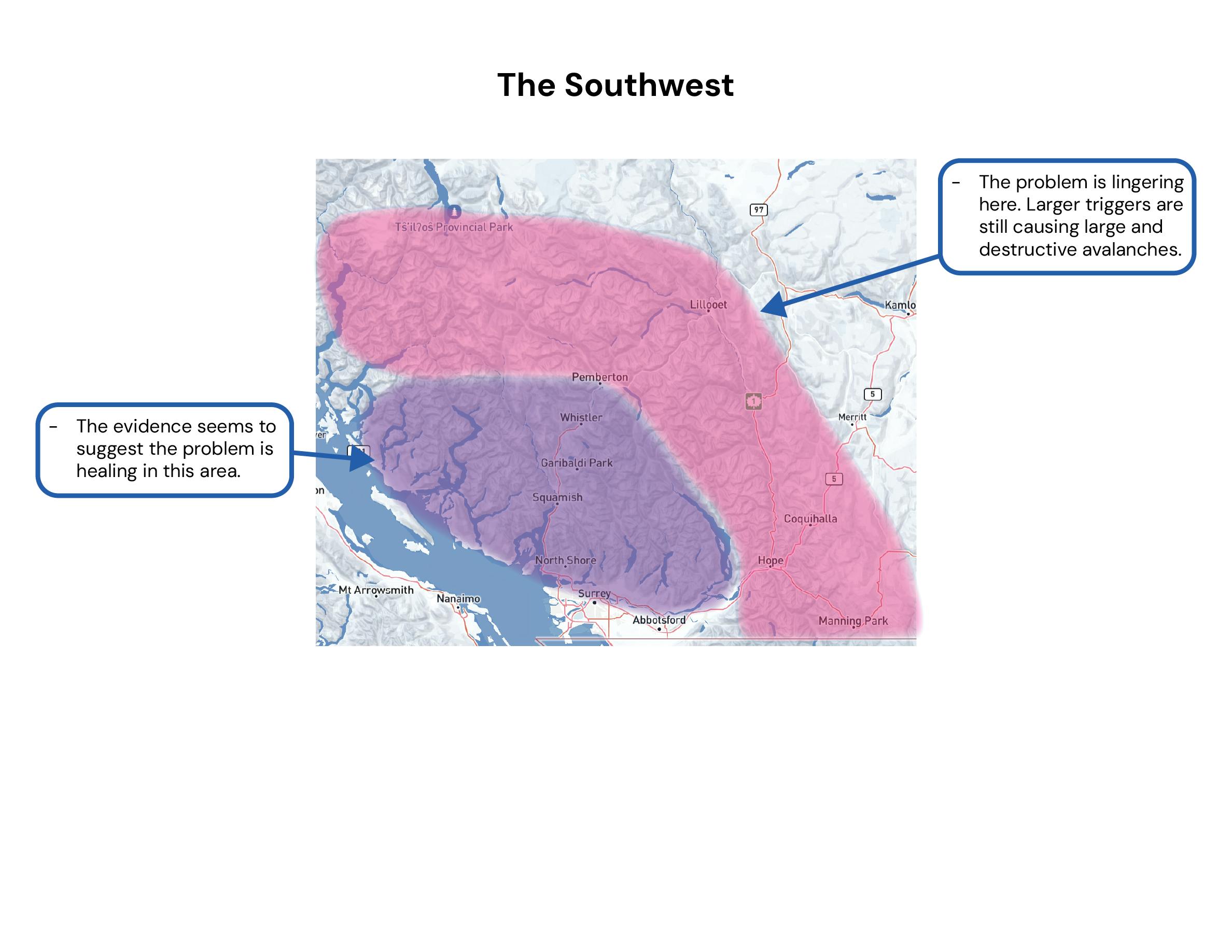 A map showing the distribution of the persistent slab problem