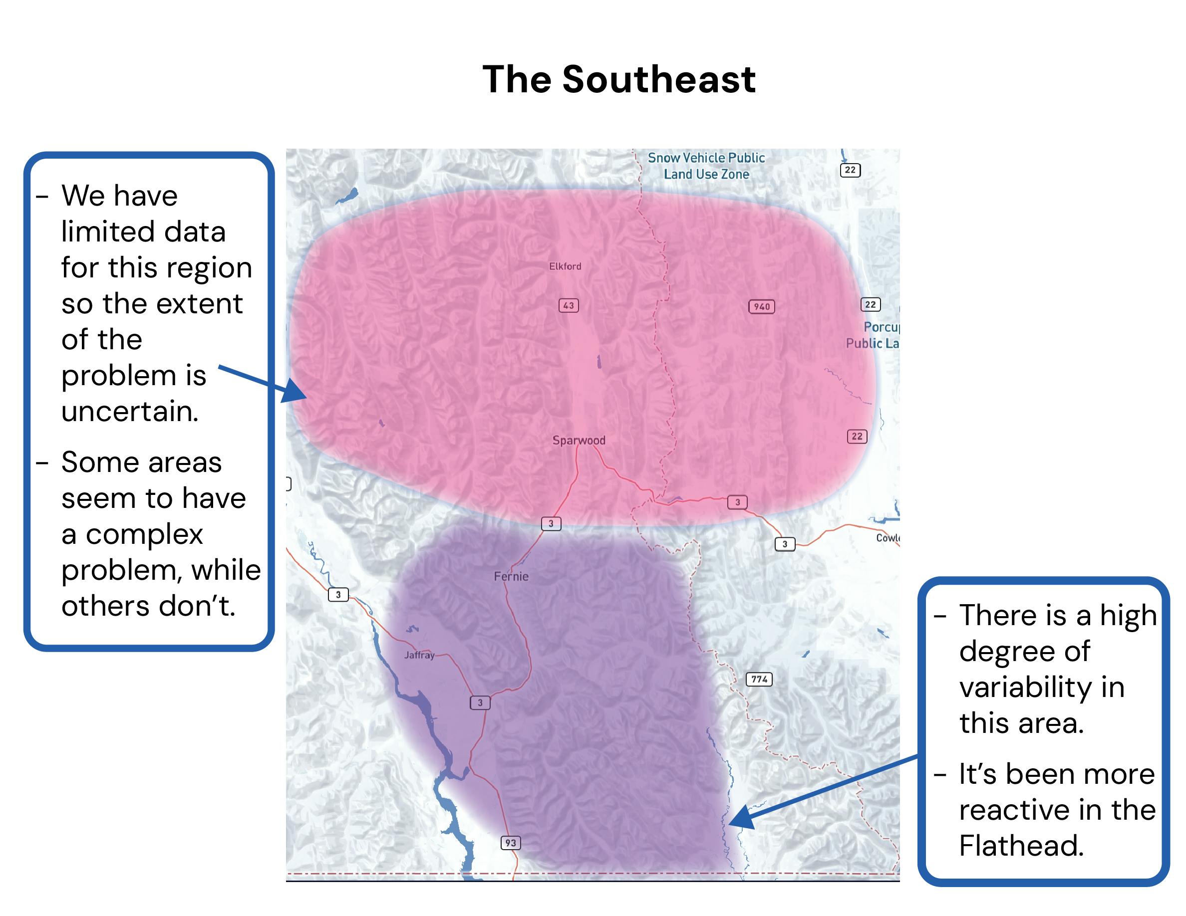 Map showing regions where the persistent slab is active