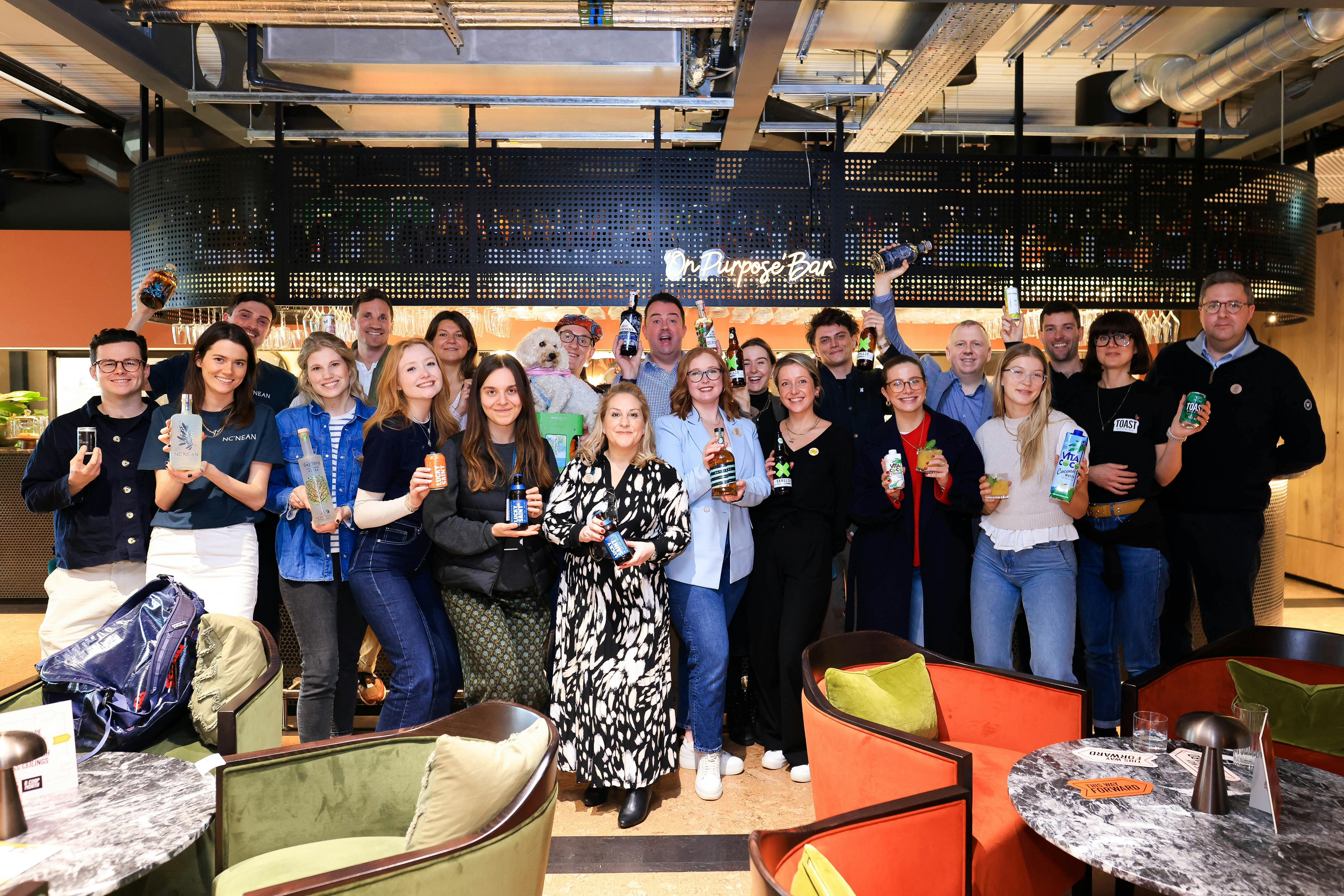 A group photo of B Corp company founders and staff to celebrate B Corp Month