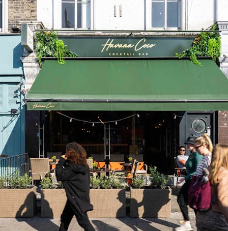 Exterior view of Havana Coco bar in Clapham
