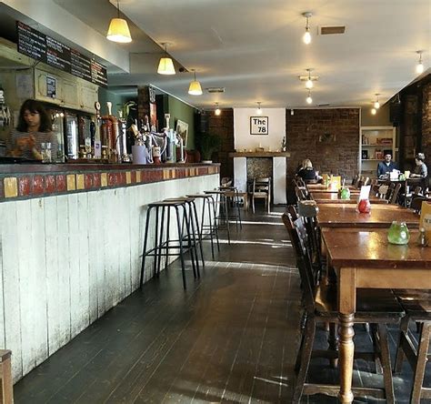 Interior view of the bar at The 78 restaurant in Glasgow