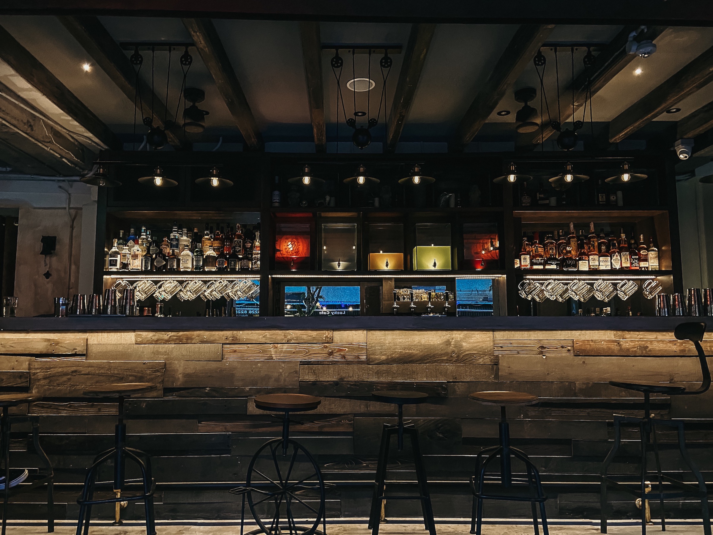 The interior of Deadfall Bar in Singapore