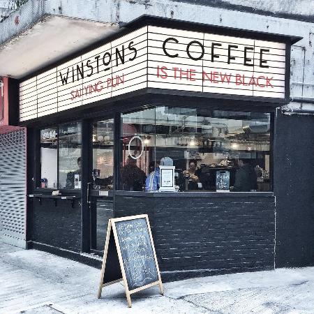 The exterior of Winston's Coffee in Hong Kong