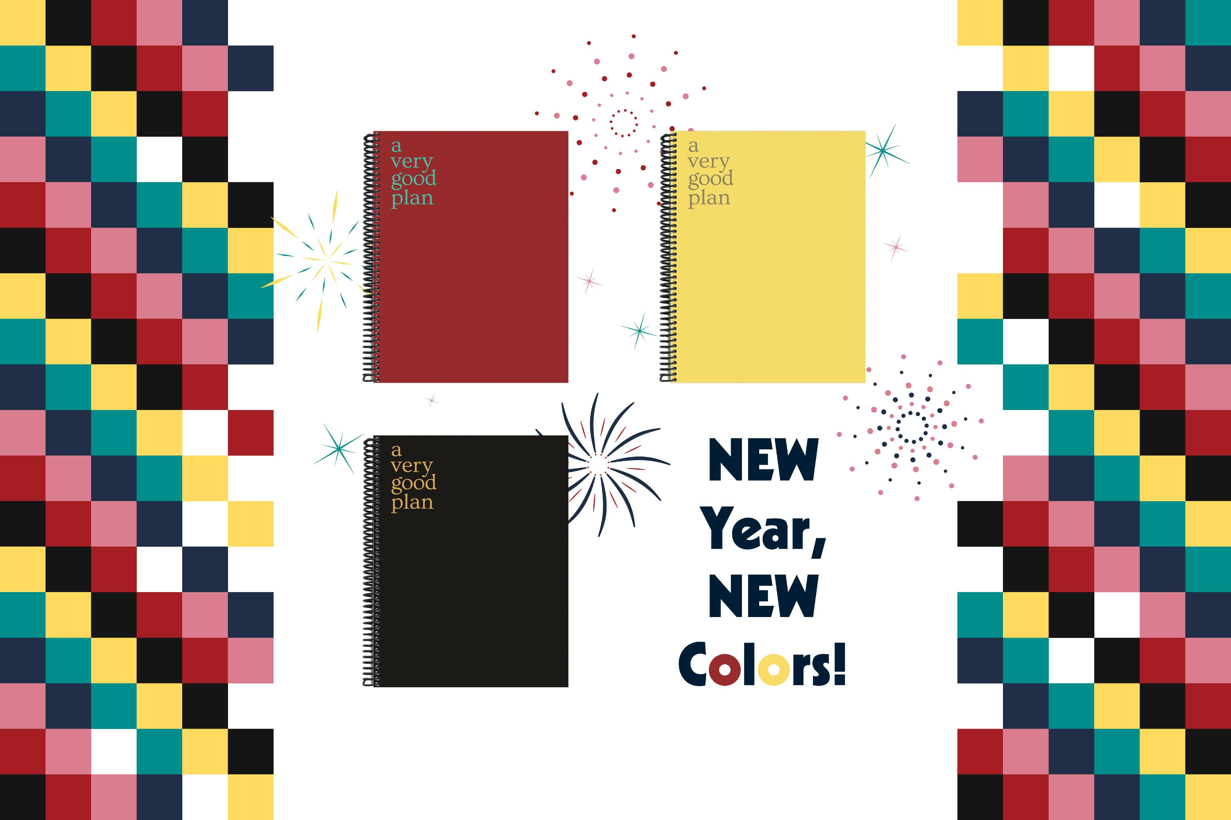 New planner colors for the new year in red, yellow and black. New planner colors for the new year in red, yellow and black.