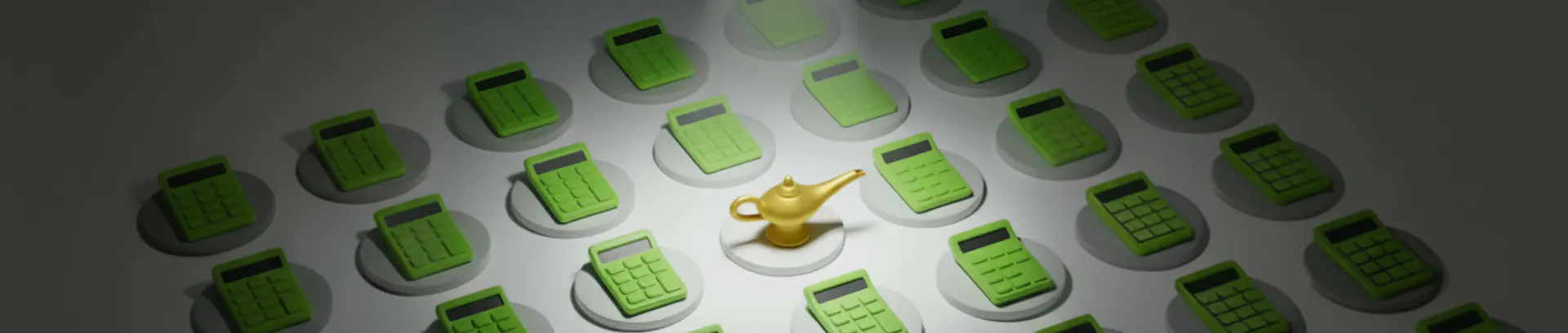 Wunderlampe zwischen Taschenrechnern