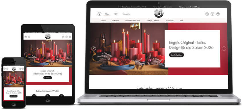 Engels Kerzen Mockup Iphone, Ipad und MacBook