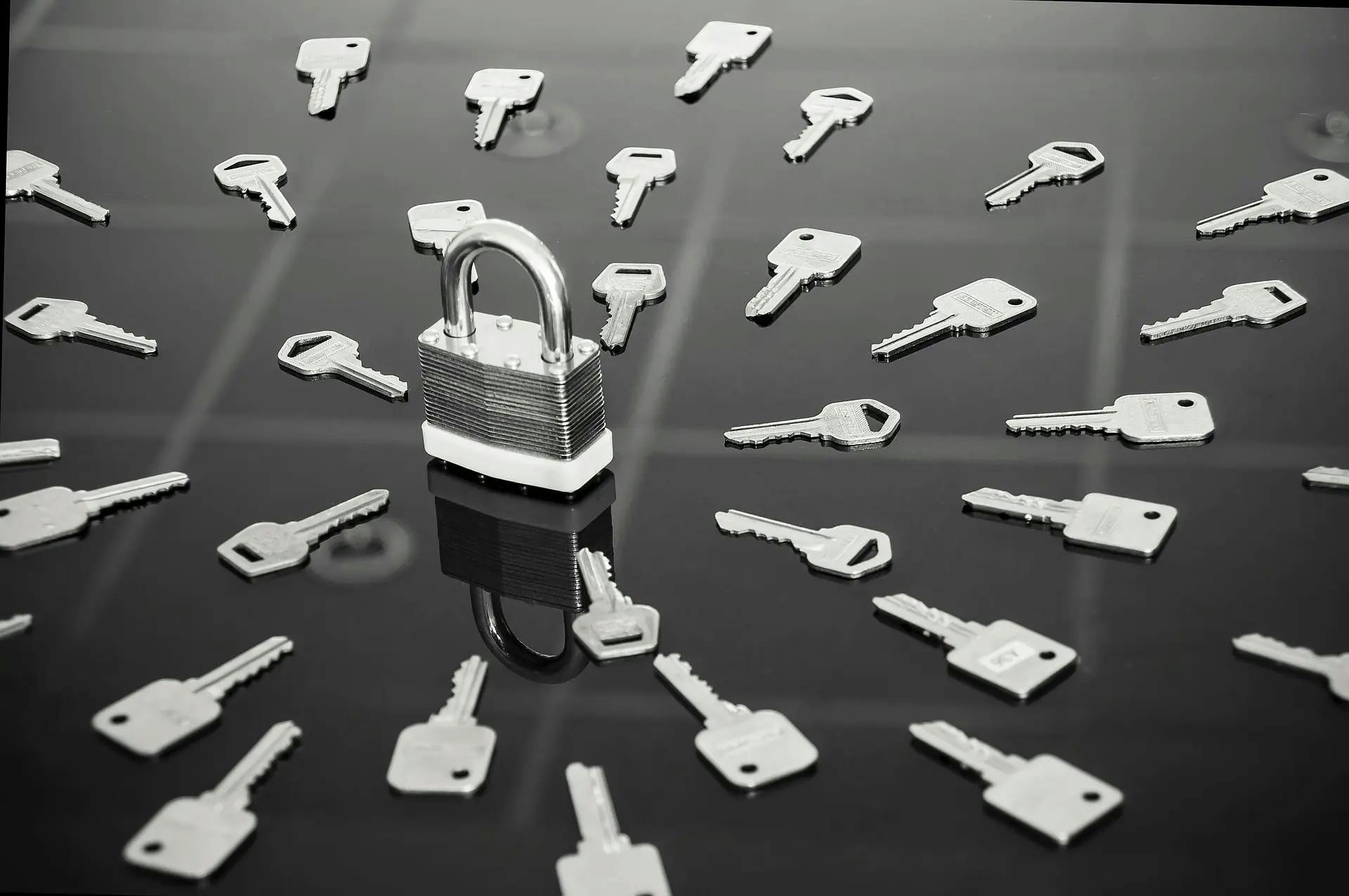 A picture of keys and a lock symbolising API keys