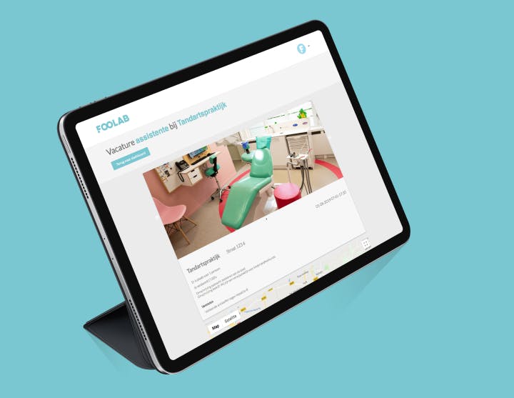 Tablet online uitzendbureau platform voor studenten