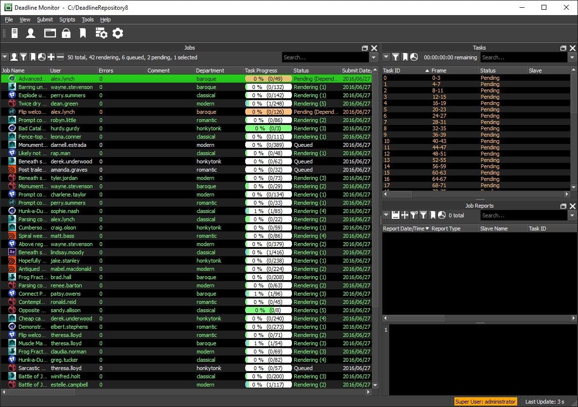 Deadline Monitor Interface Customization AWS Thinkbox