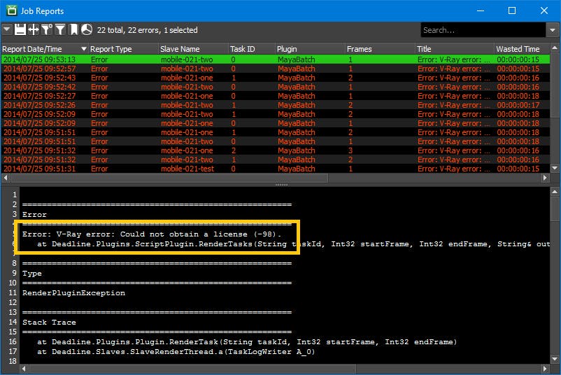 Render Farm Errors