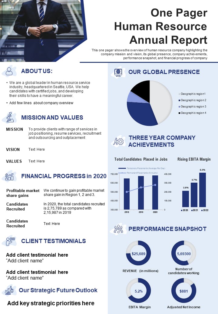 One Pager Startup Template Free