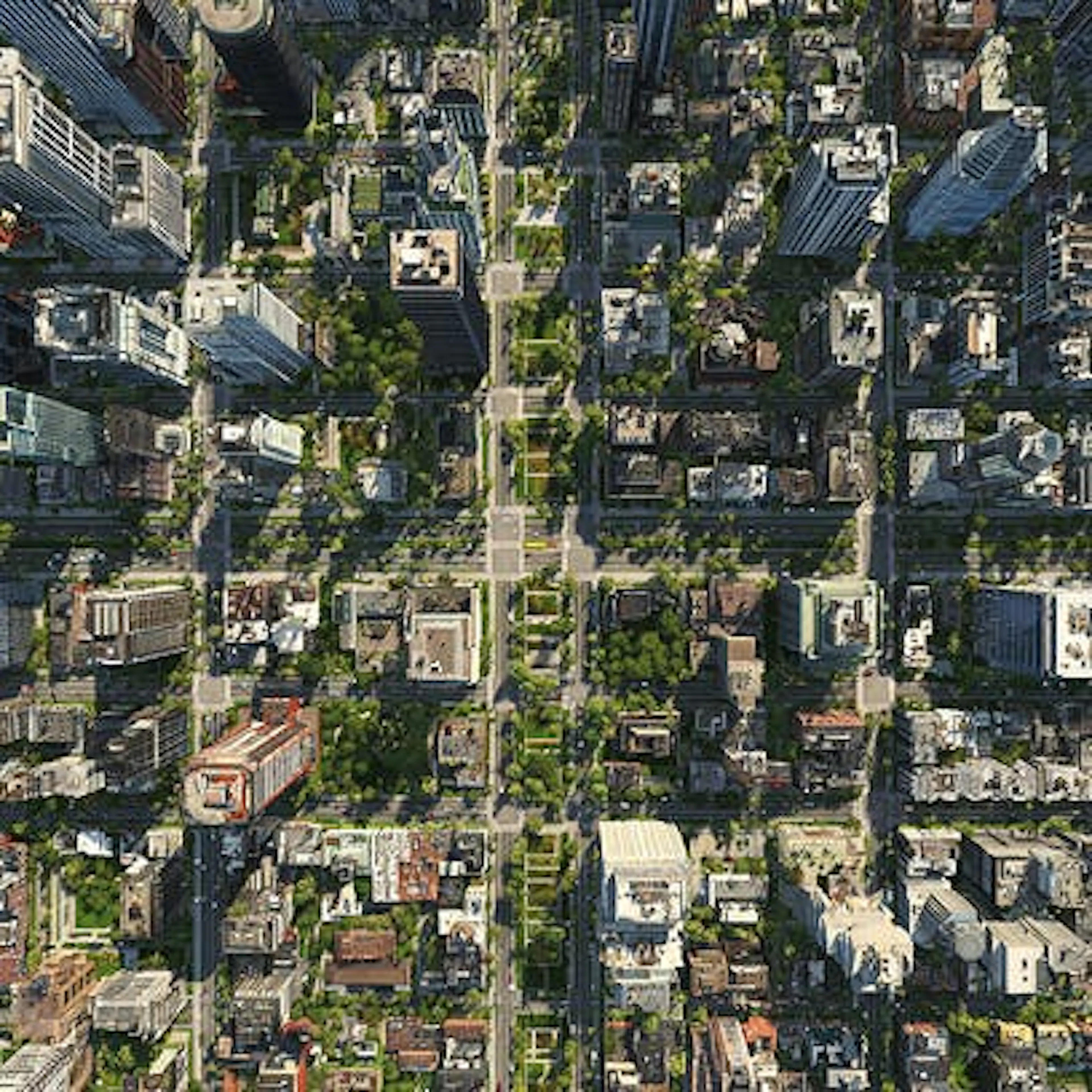 Vue aérienne d'une ville