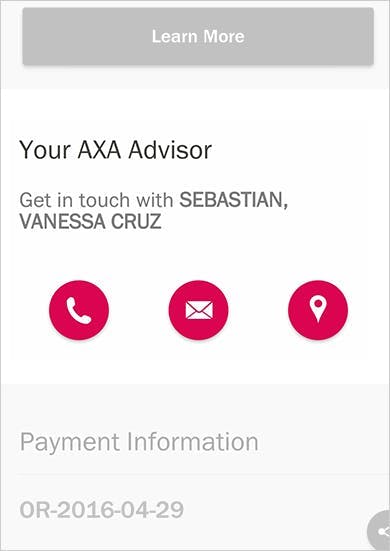 Emma by AXA App Contact Financial Advisor