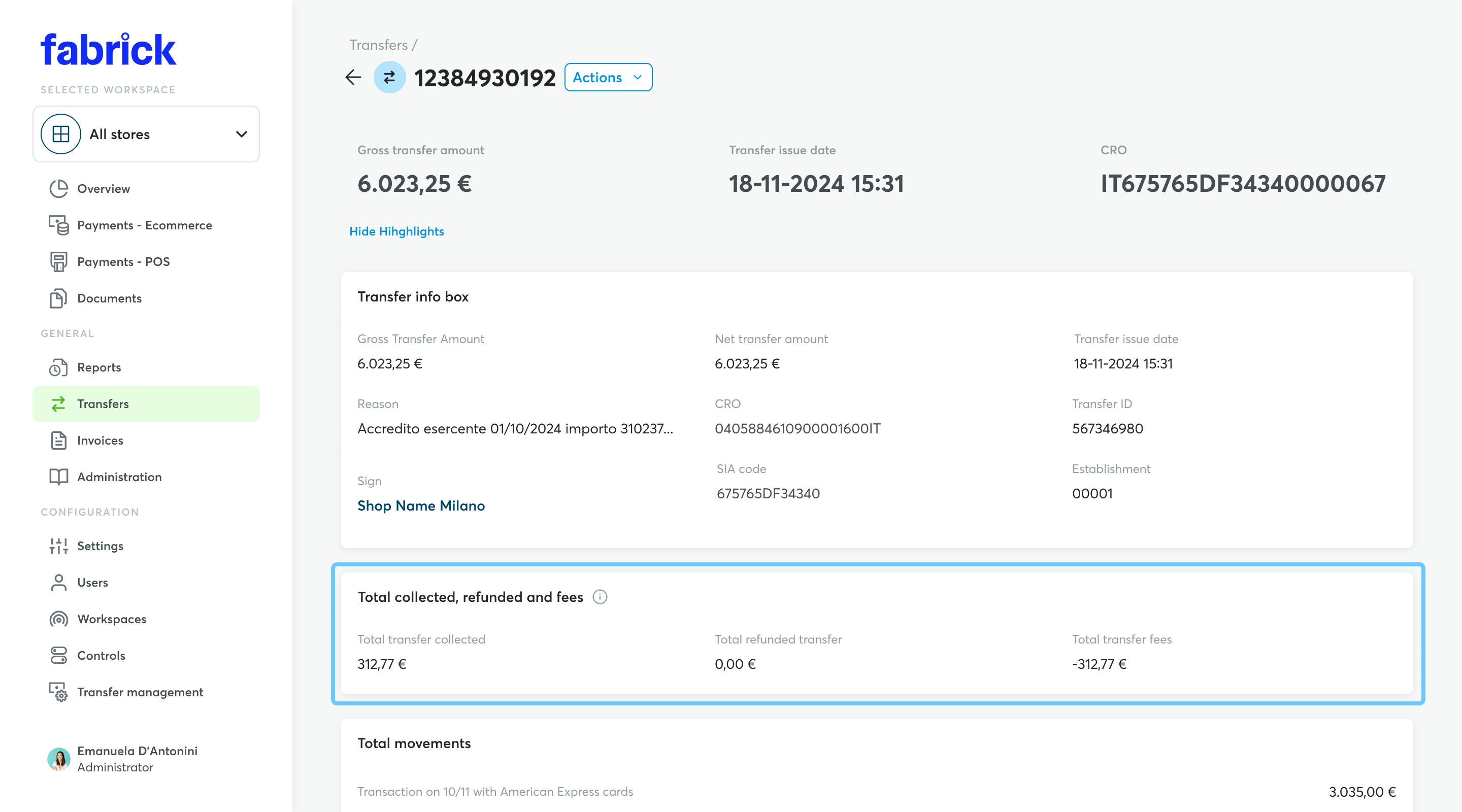 POS transfers: detail 2