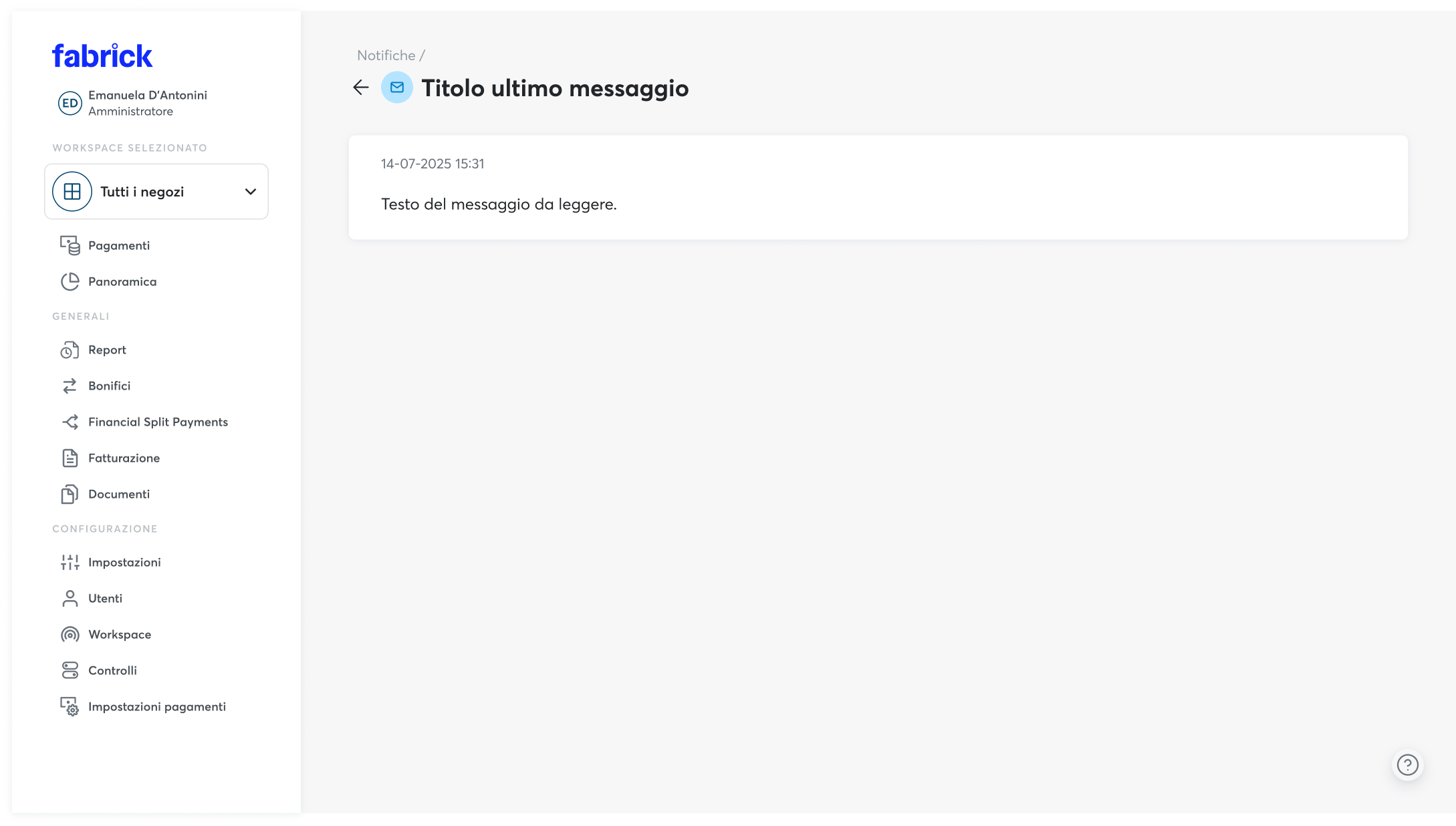 Dettaglio della notifica