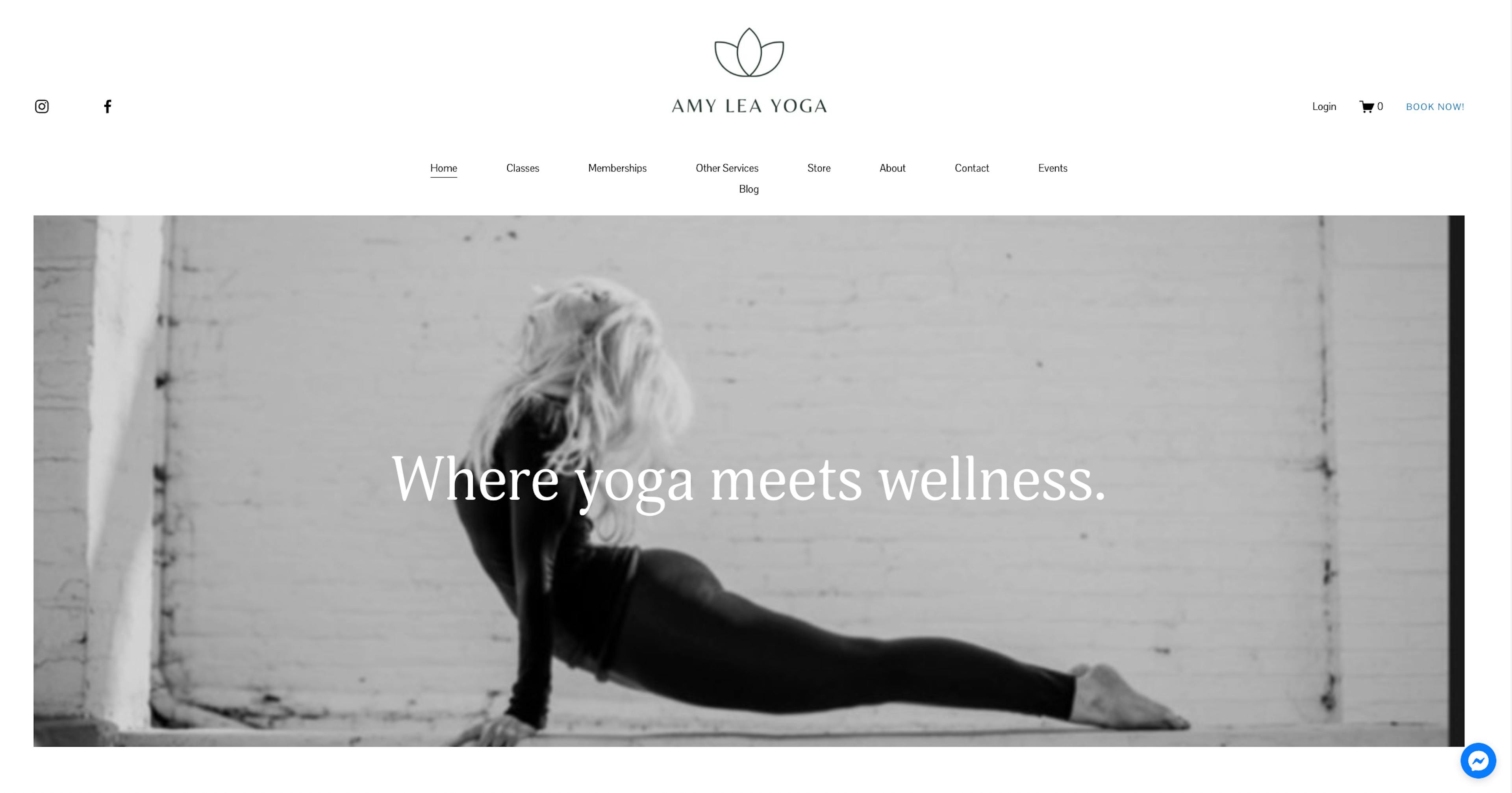 screenshot of www.amyleayogaandwellness.com/