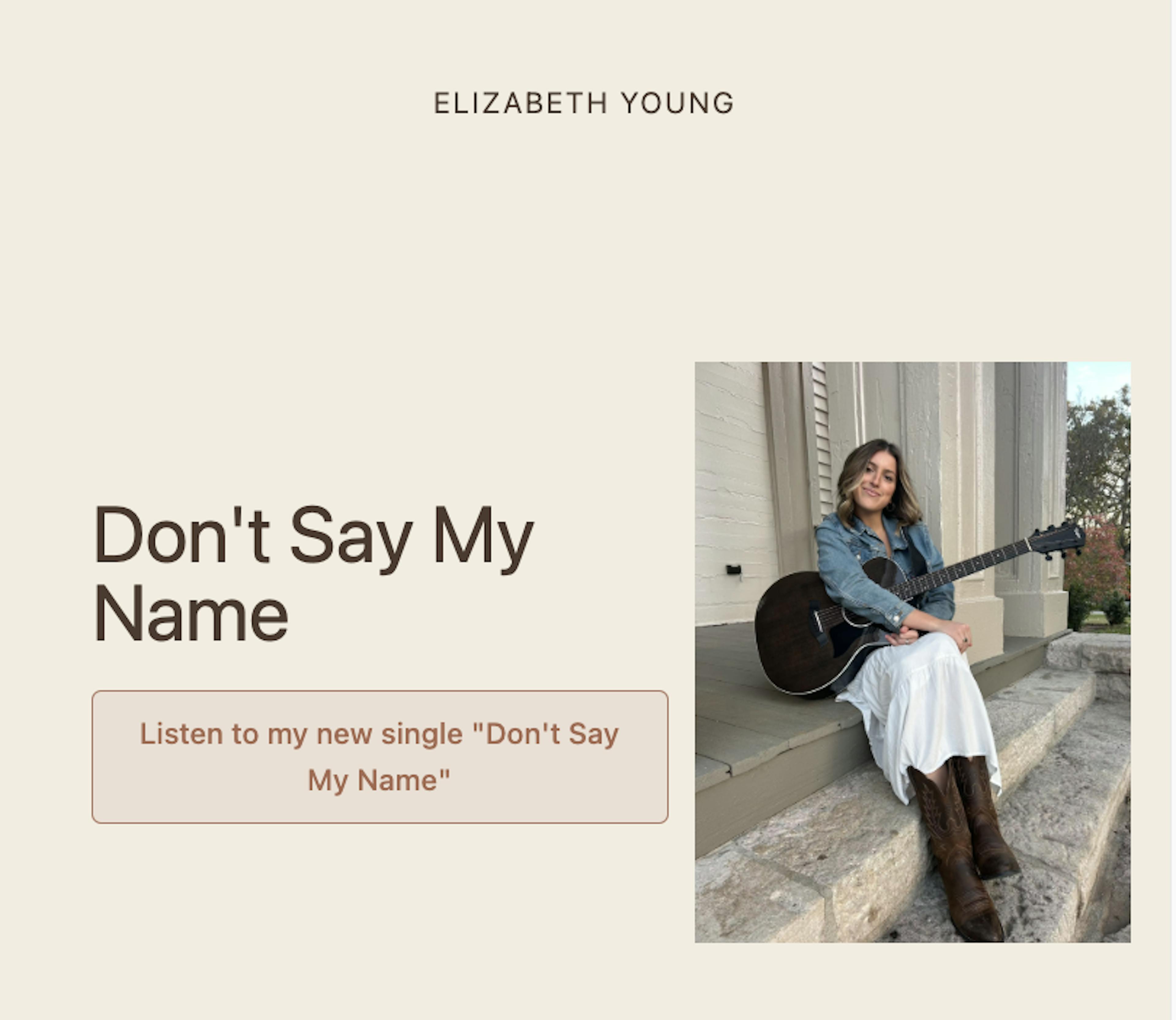 Smaller screenshot of elizabethyoungsongs.com