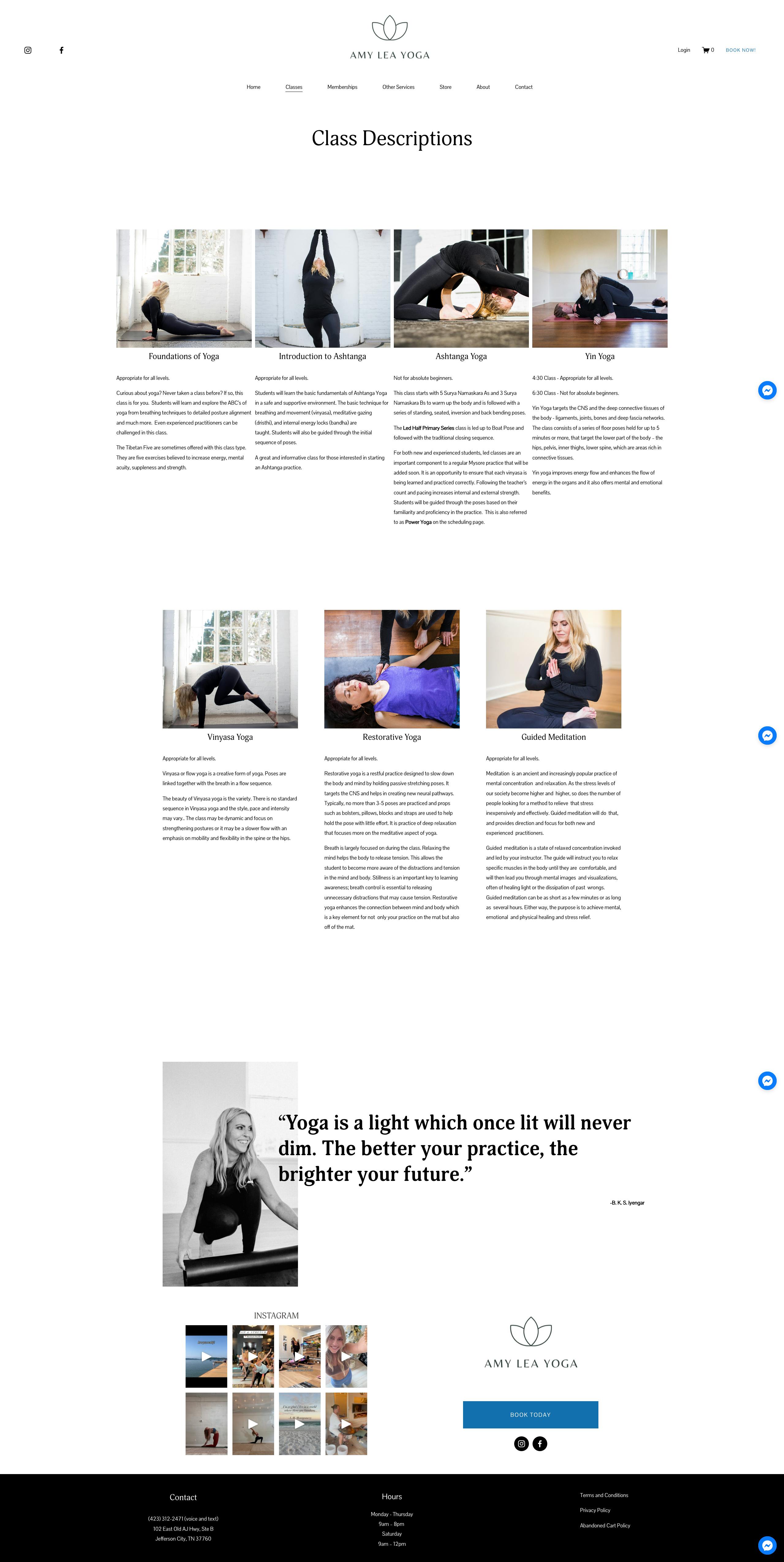 screenshot of amyleayogaandwellness.com