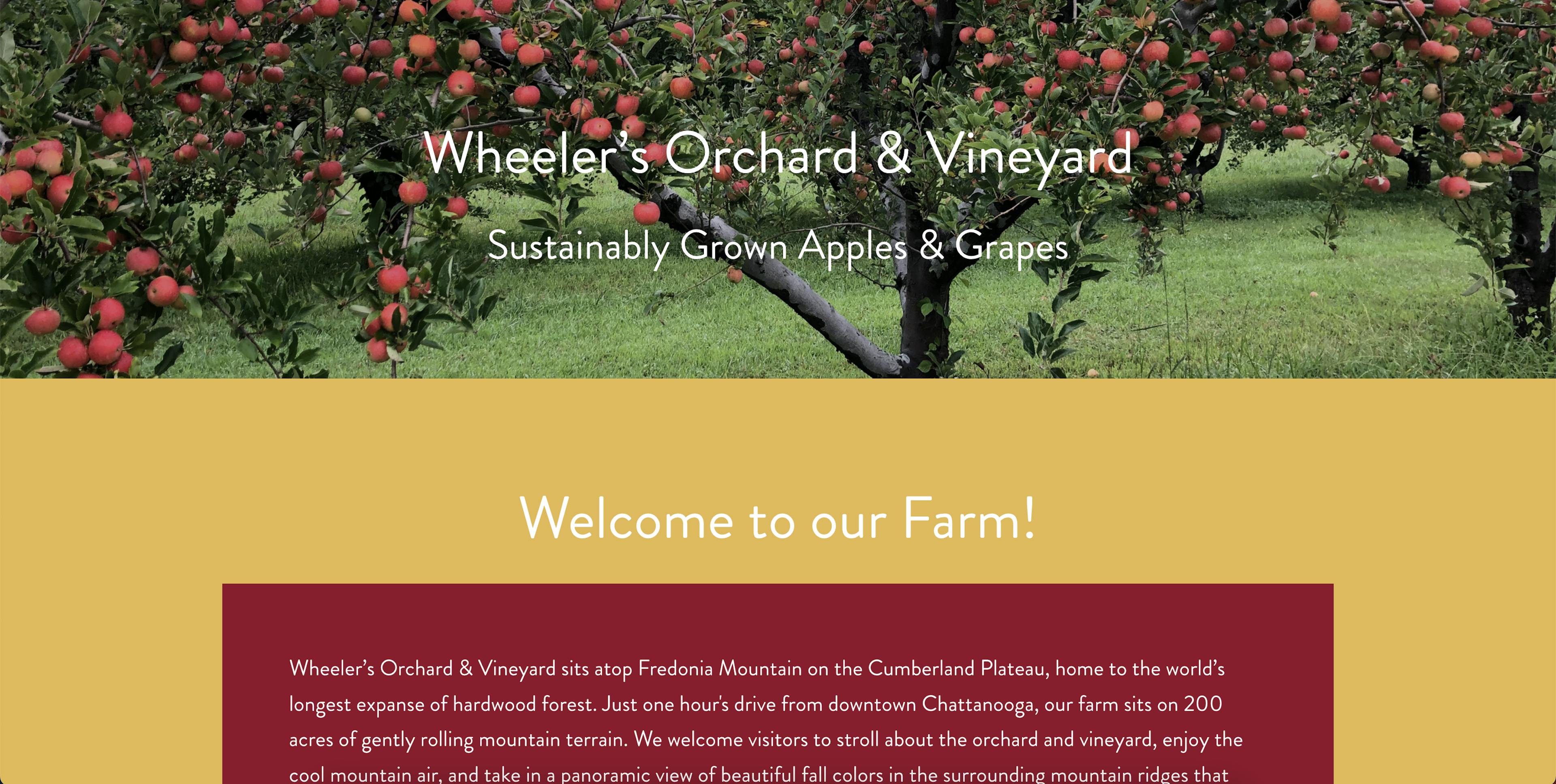 screenshot of wheelersorchard.com