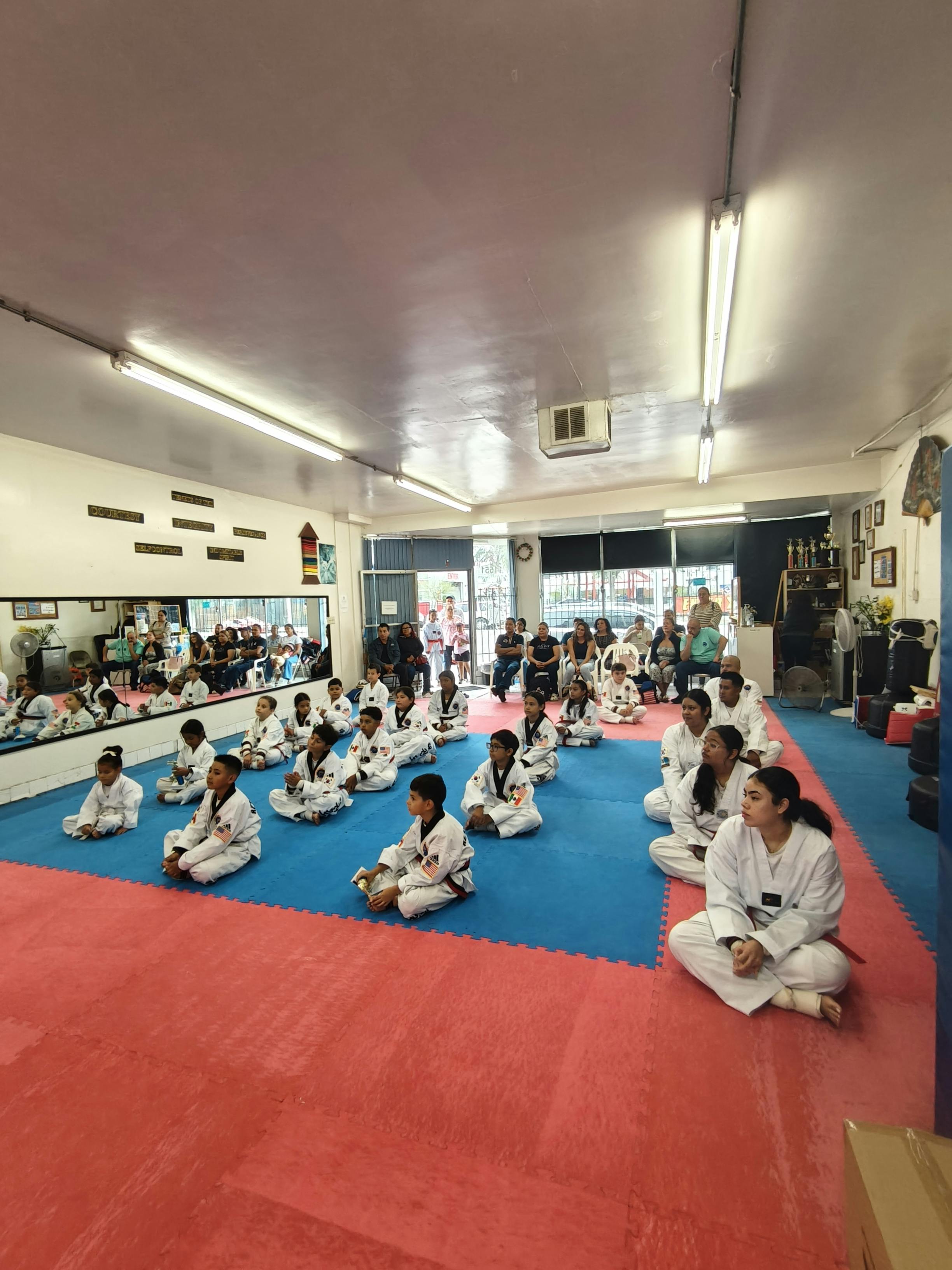 students sitting down