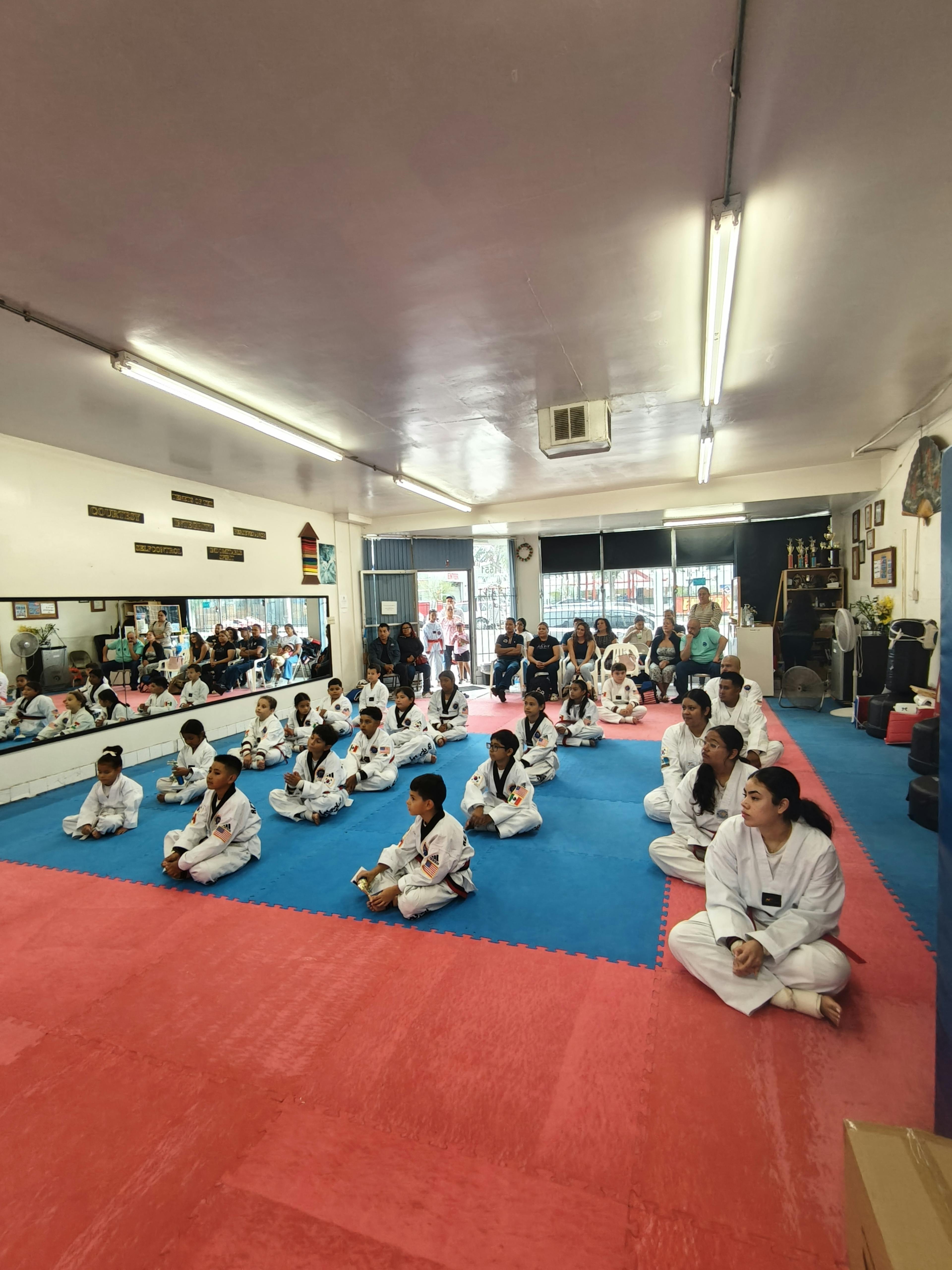 students sitting down