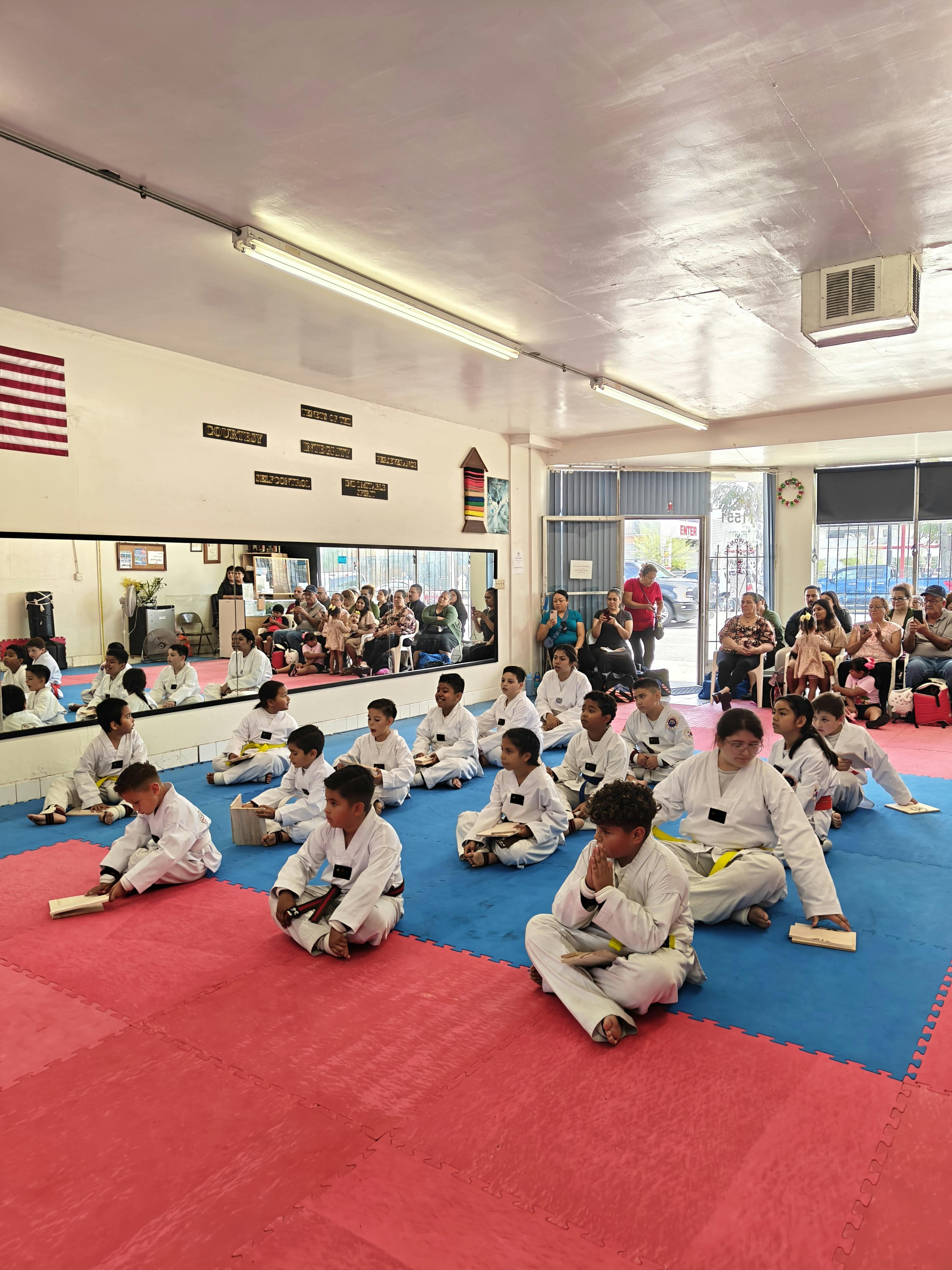 students sitting down