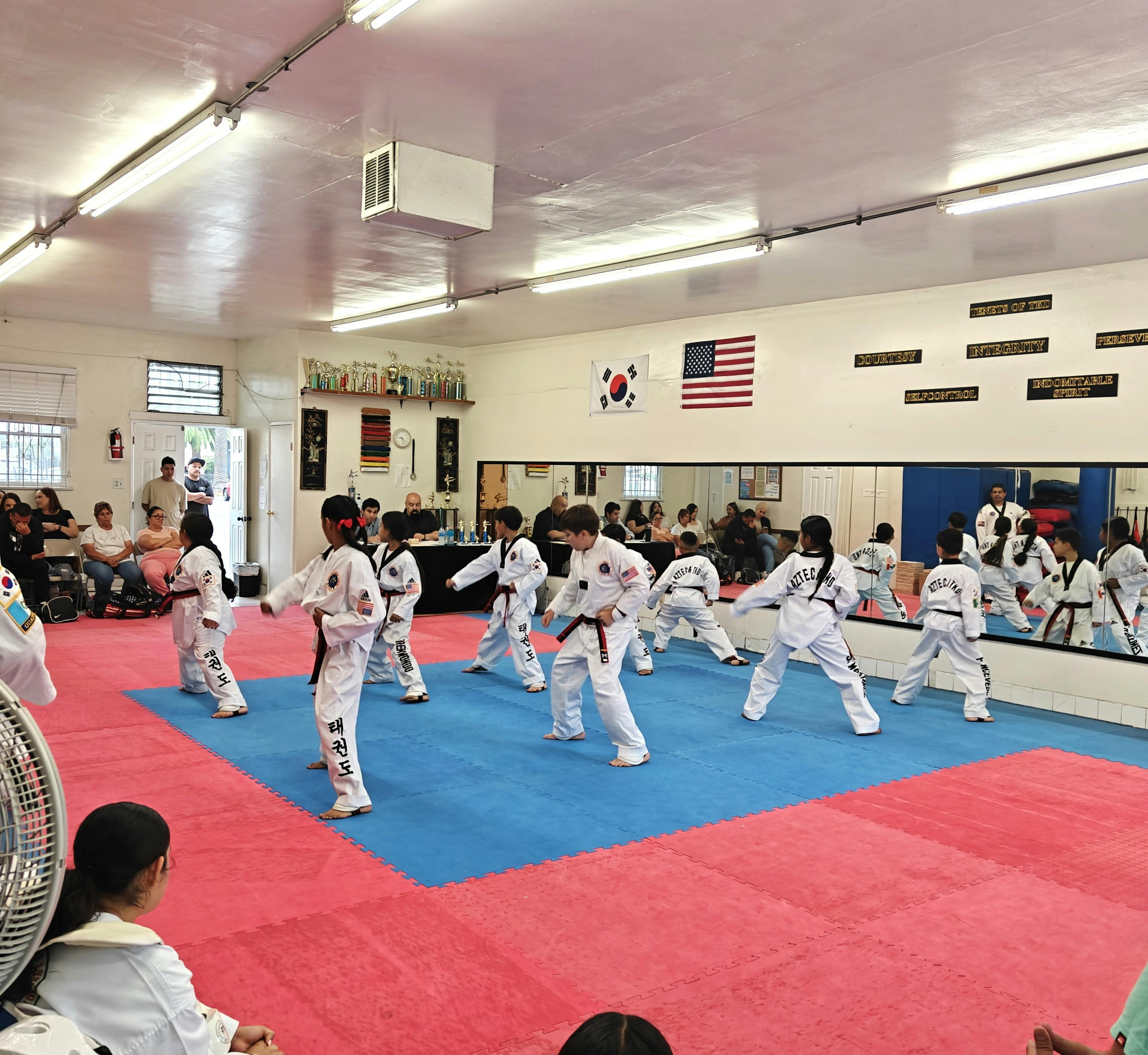 students blocking gym