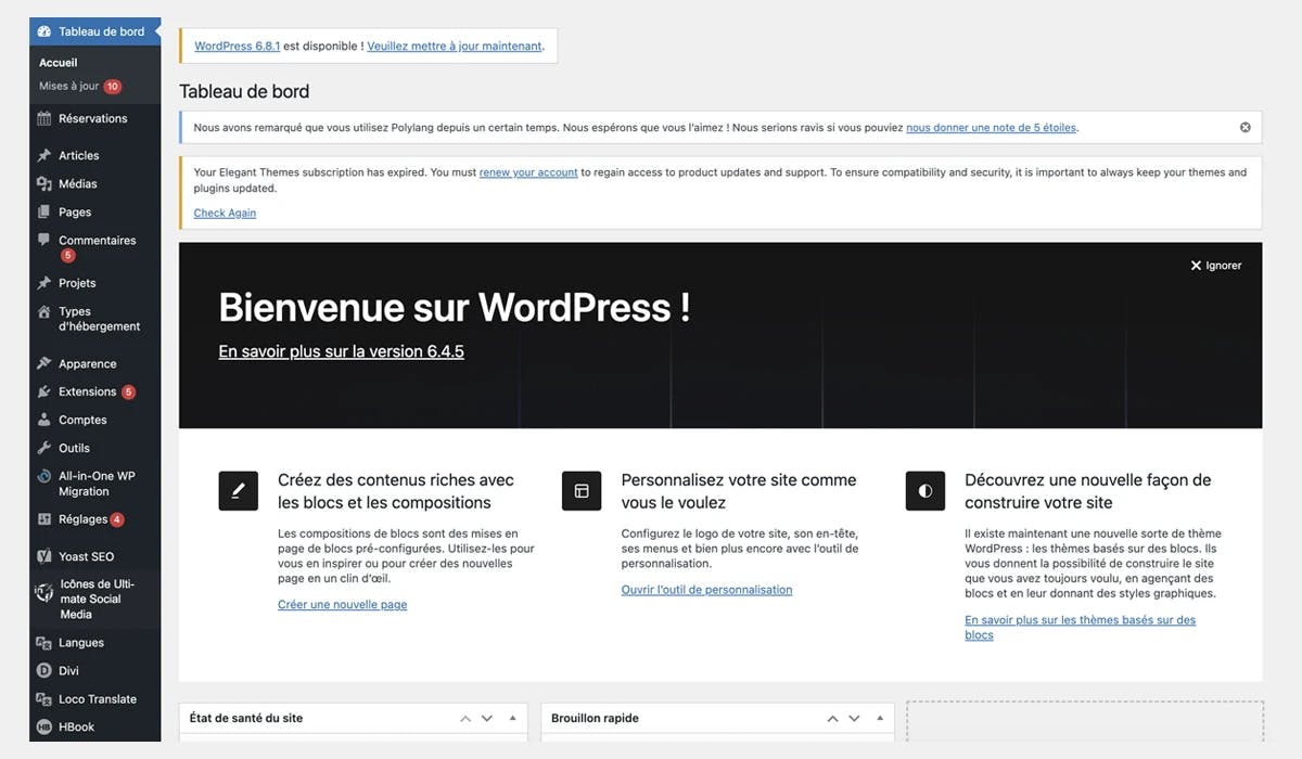 Back office de Wordpress