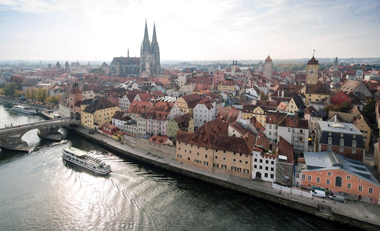 City of Regensburg with the St. Peter's cathedral
