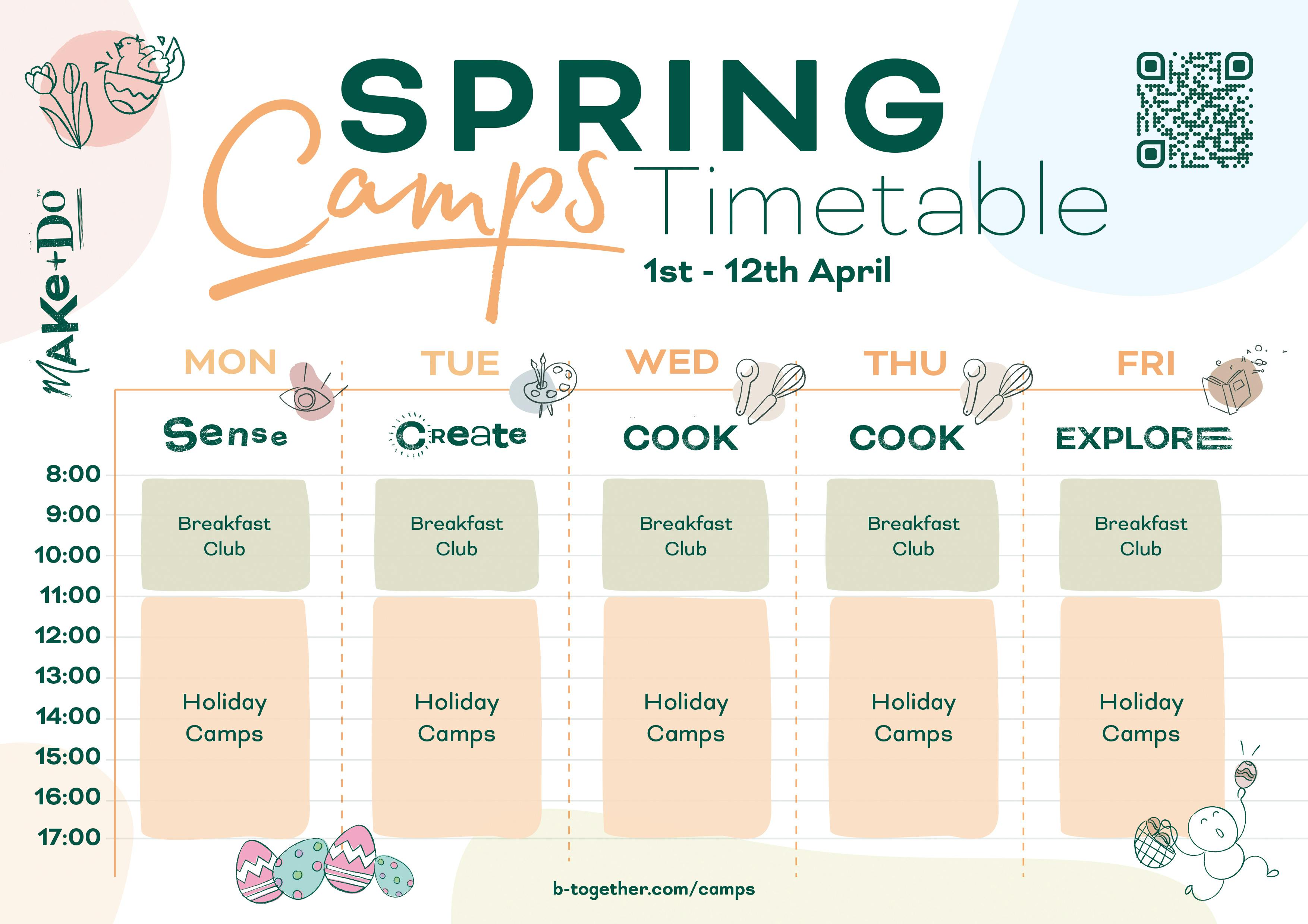 Spring Camps Timetable 2024